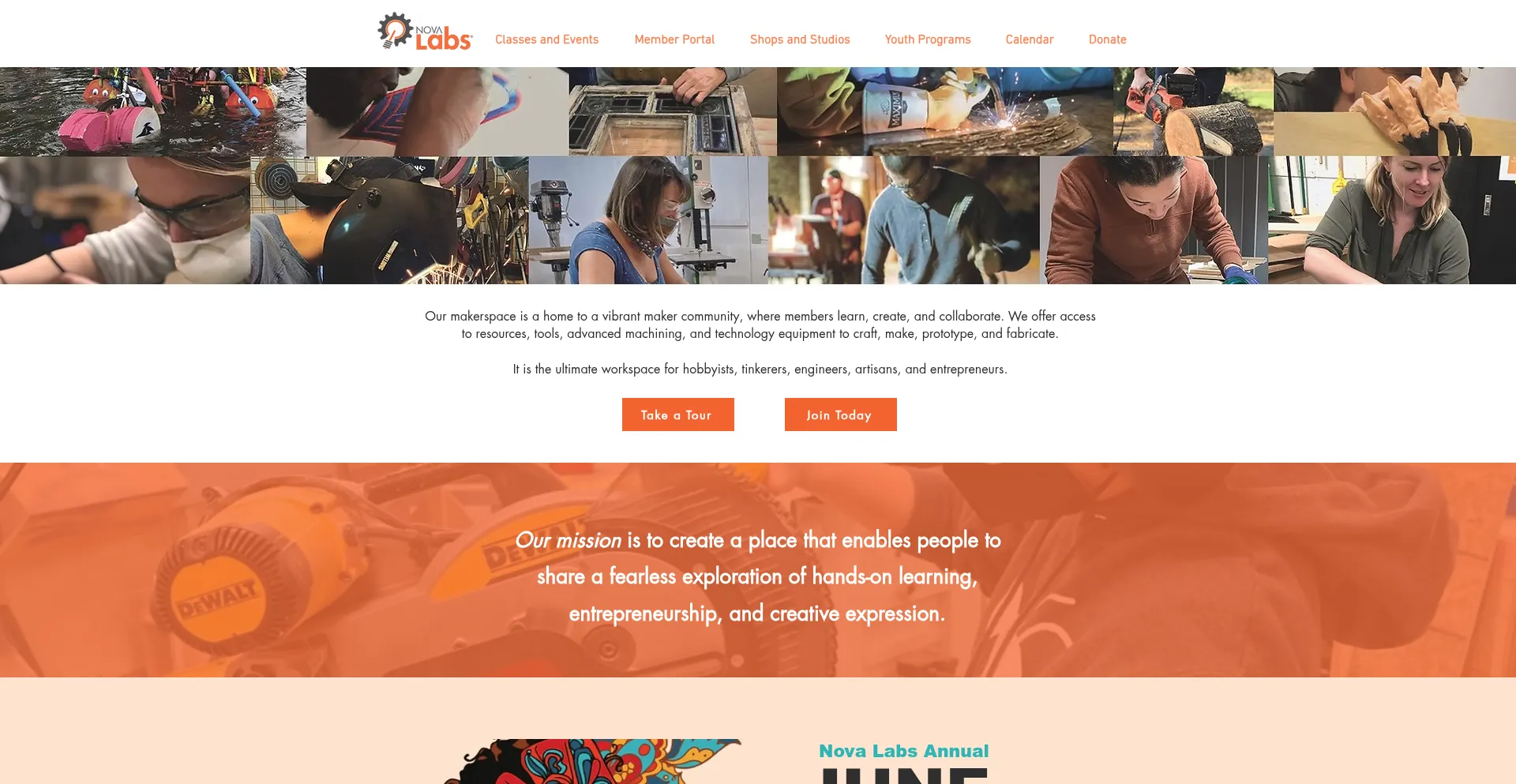 Website screenshot of Nova-labs.org