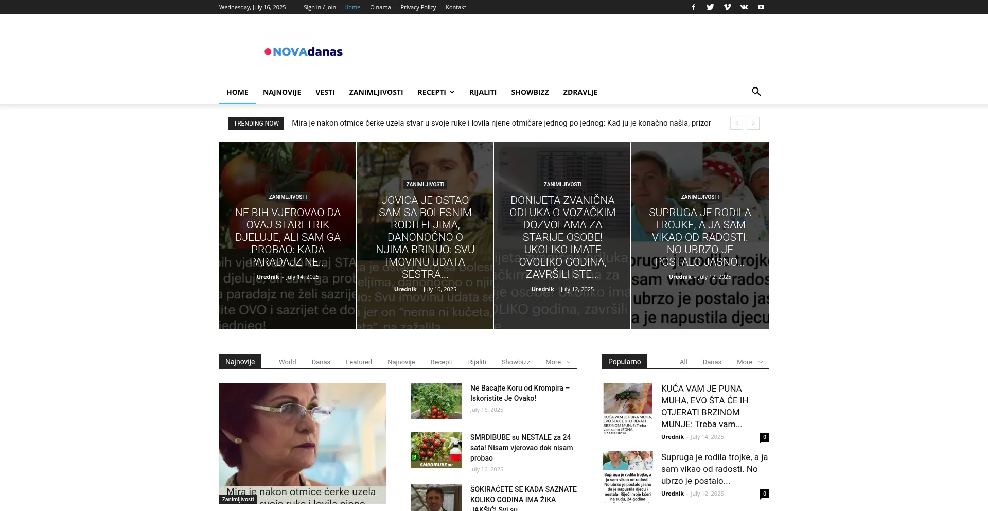 Website screenshot of Novadanas.com