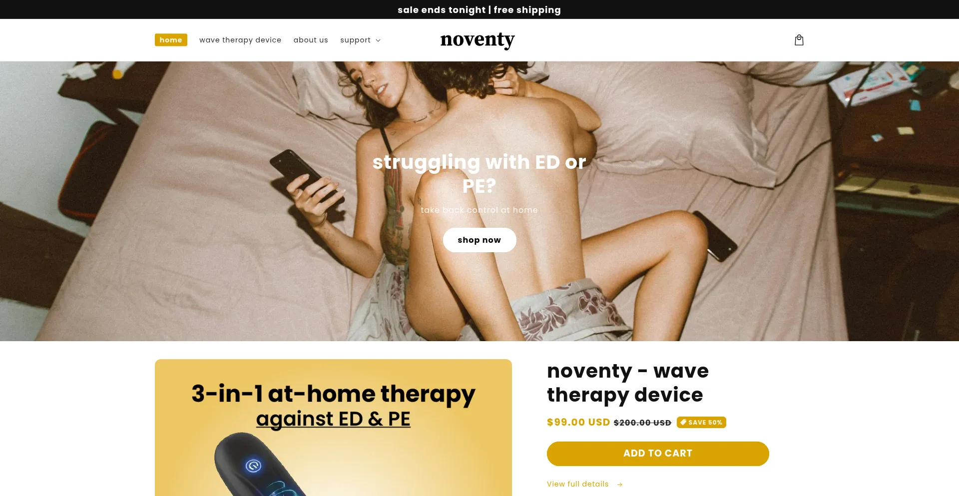 Website screenshot of Noventy.com