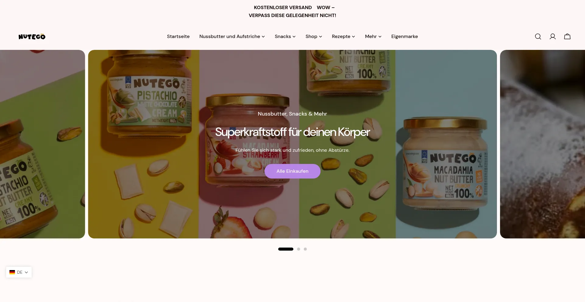 Website screenshot of Nutego.de