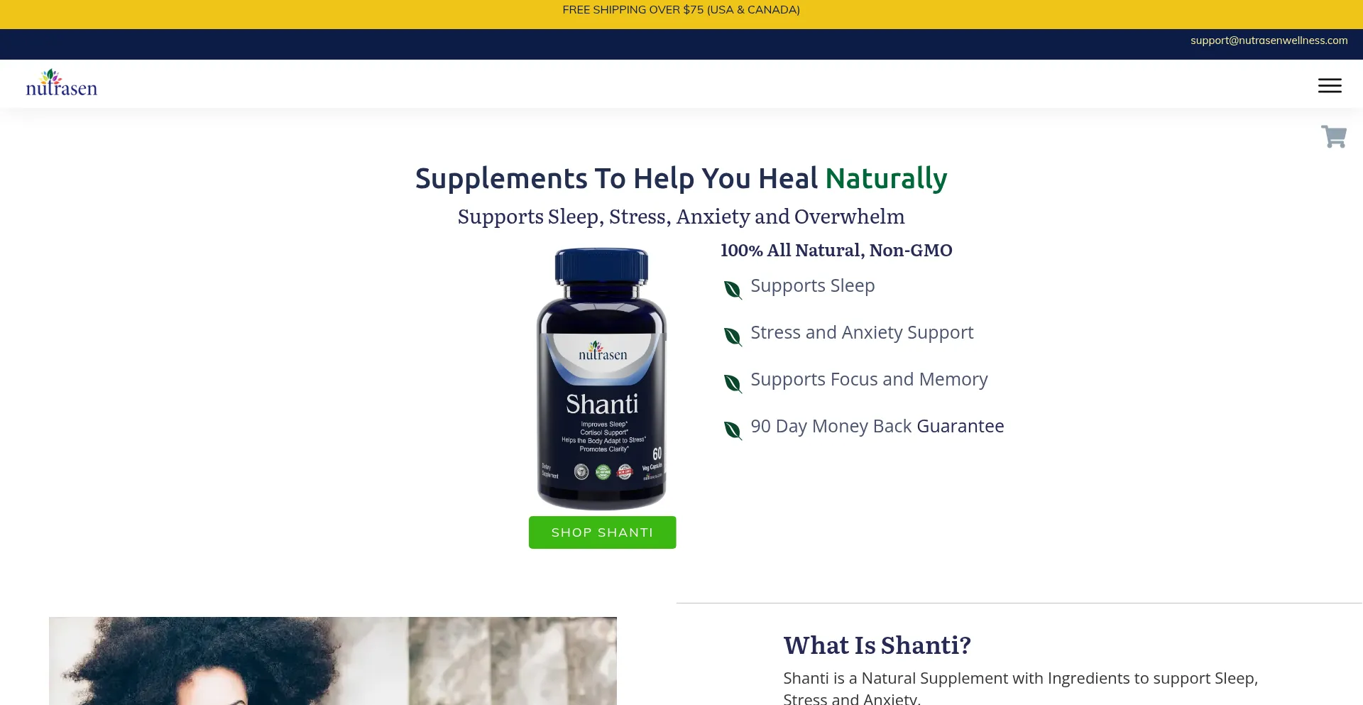Website screenshot of Nutrasenwellness.com