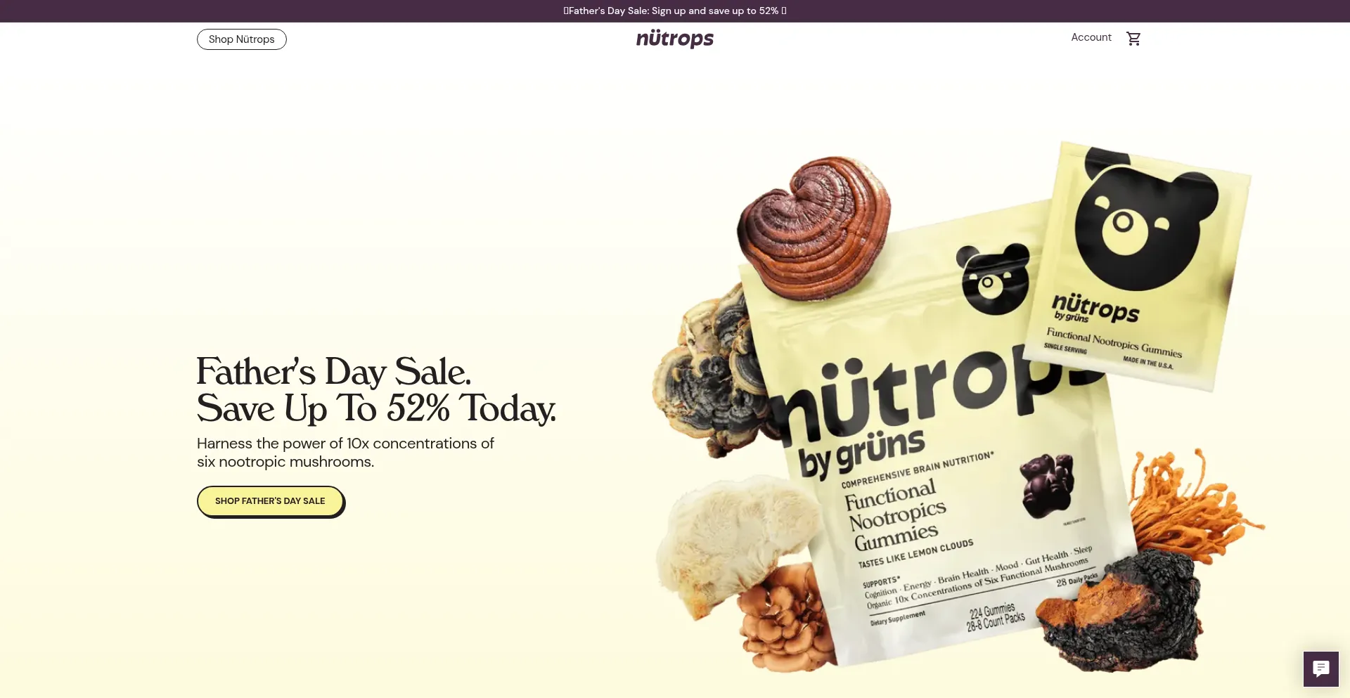 Website screenshot of Nutrops.co