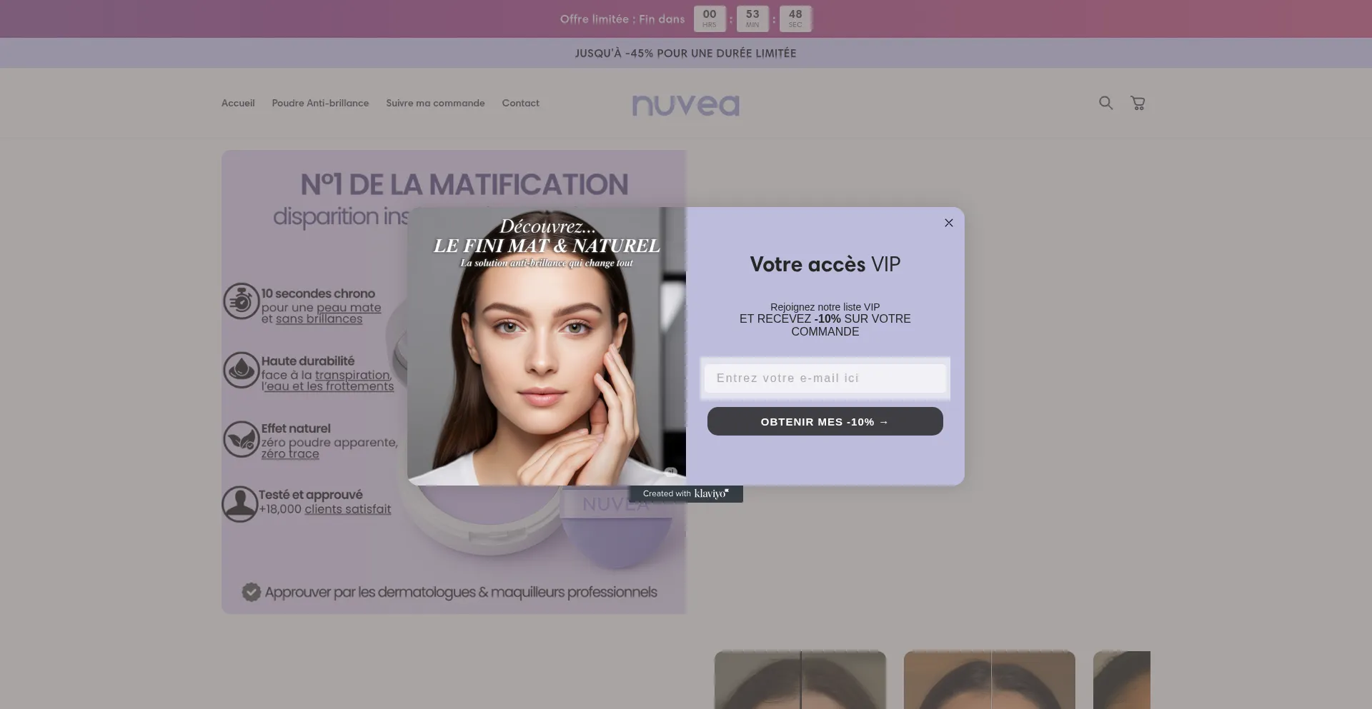 Website screenshot of Nuvea-paris.com