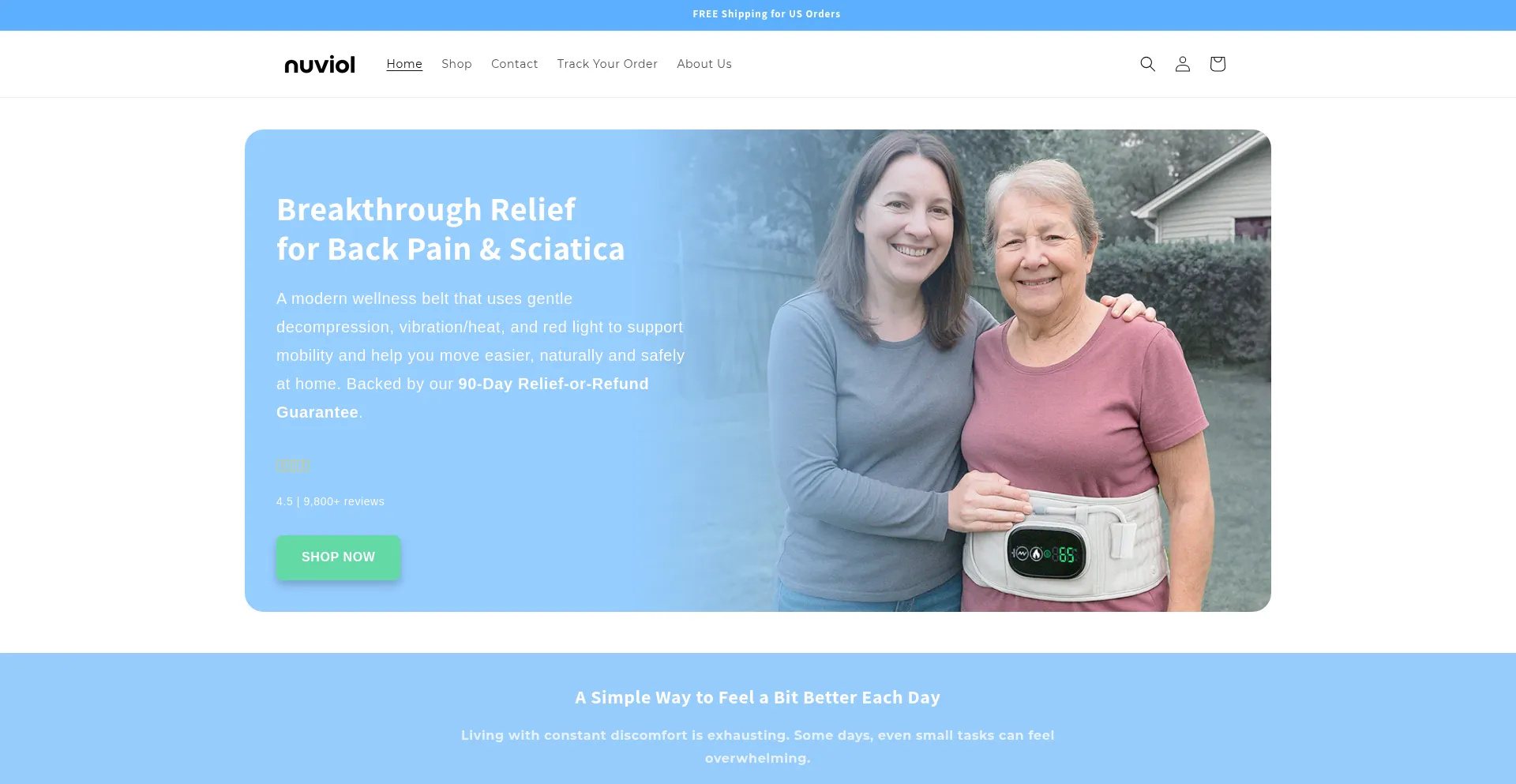 Website screenshot of Nuviol.com