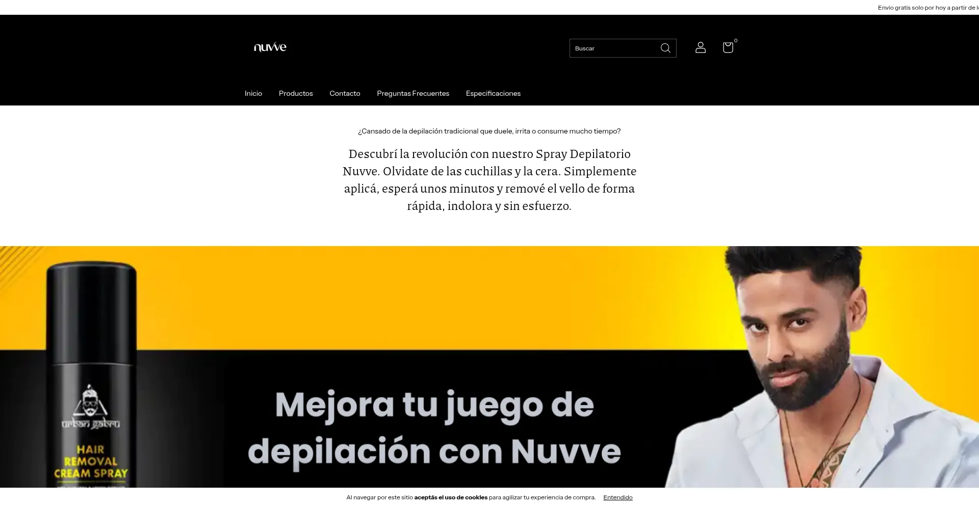 Website screenshot of Nuvve2.mitiendanube.com