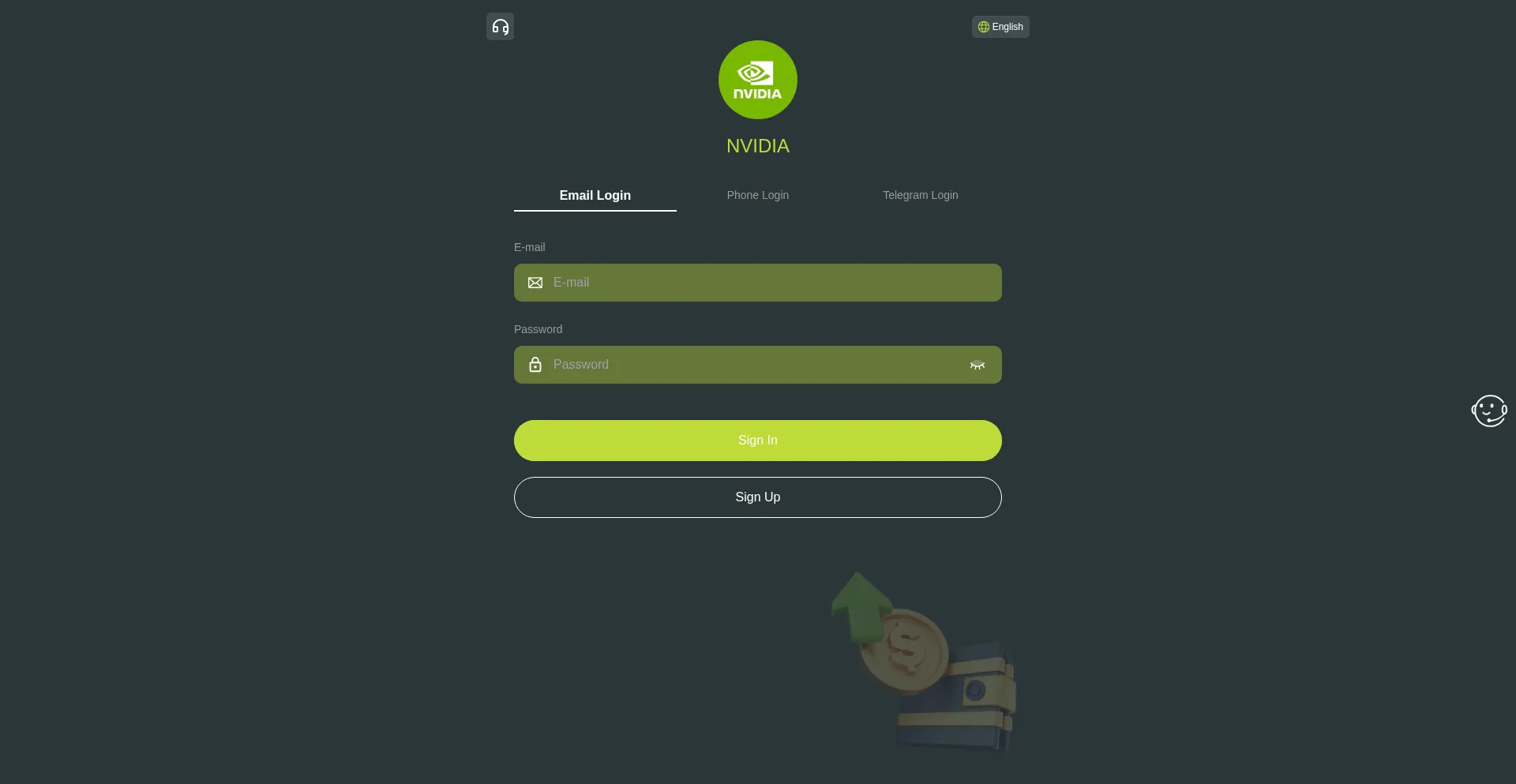 Website screenshot of Nvidia1.shop