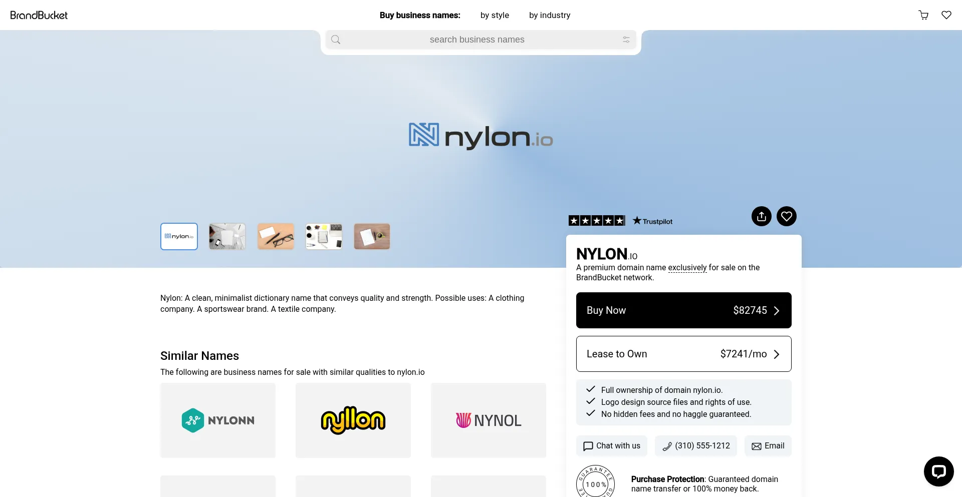 Website screenshot of Nylon.io