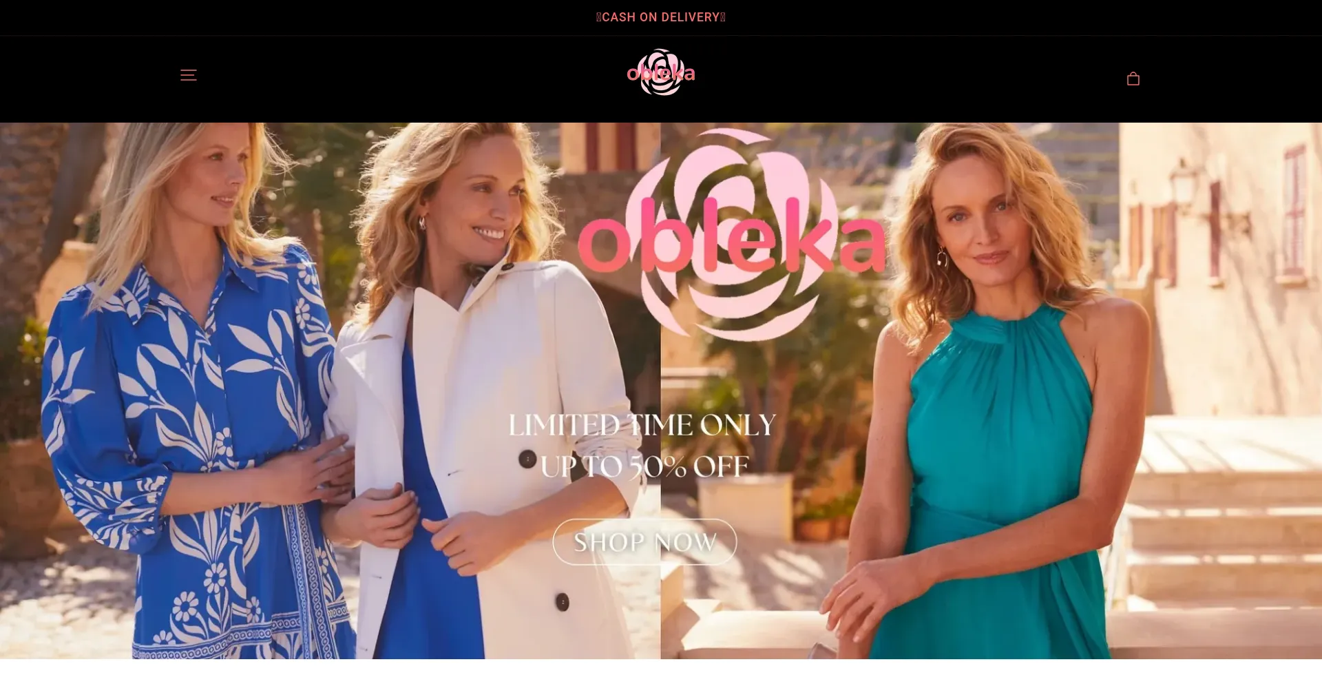 Website screenshot of Obleka.shop