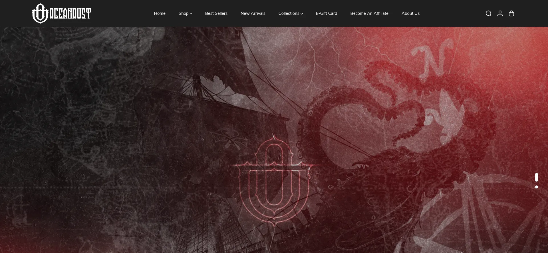 Website screenshot of Oceandust.co