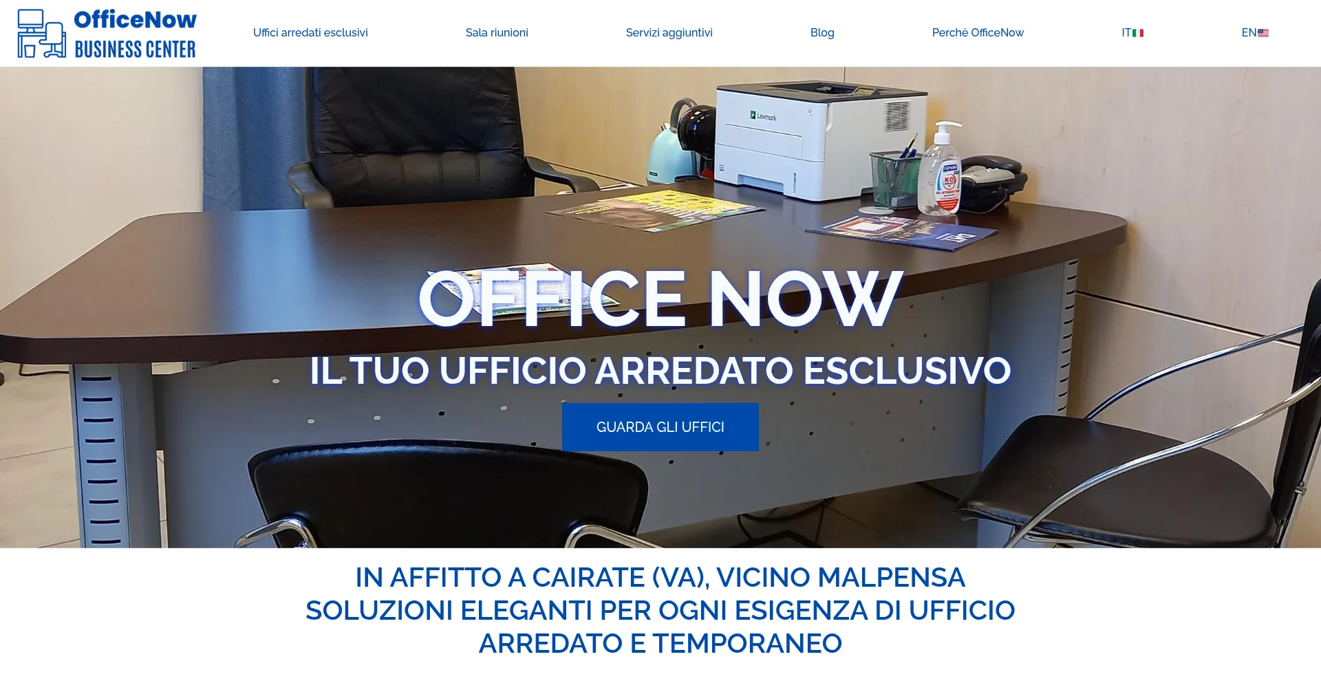 Website screenshot of Officenow.me