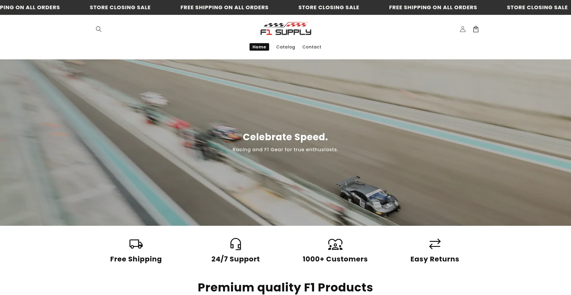 Website screenshot of Officialf1supply.com