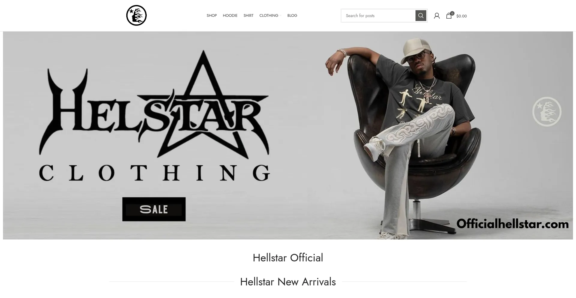 Website screenshot of Officialhellstar.com