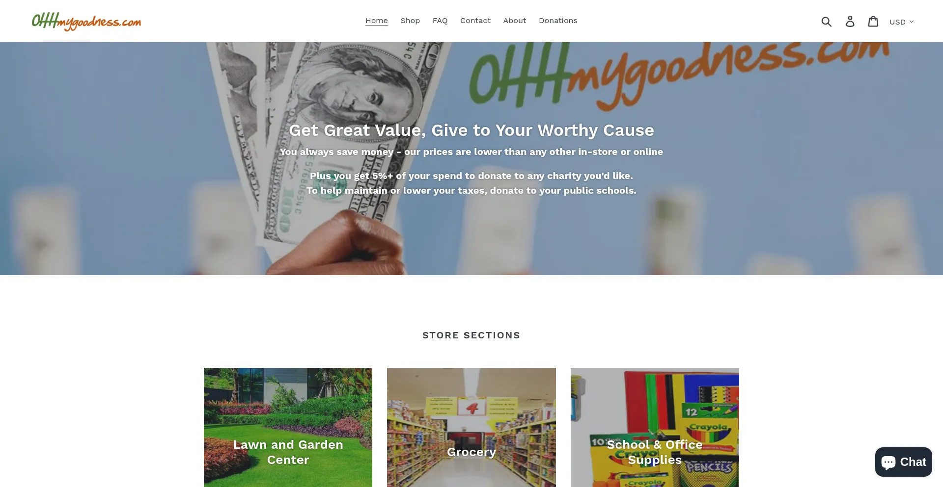 Website screenshot of Ohhmygoodness.com