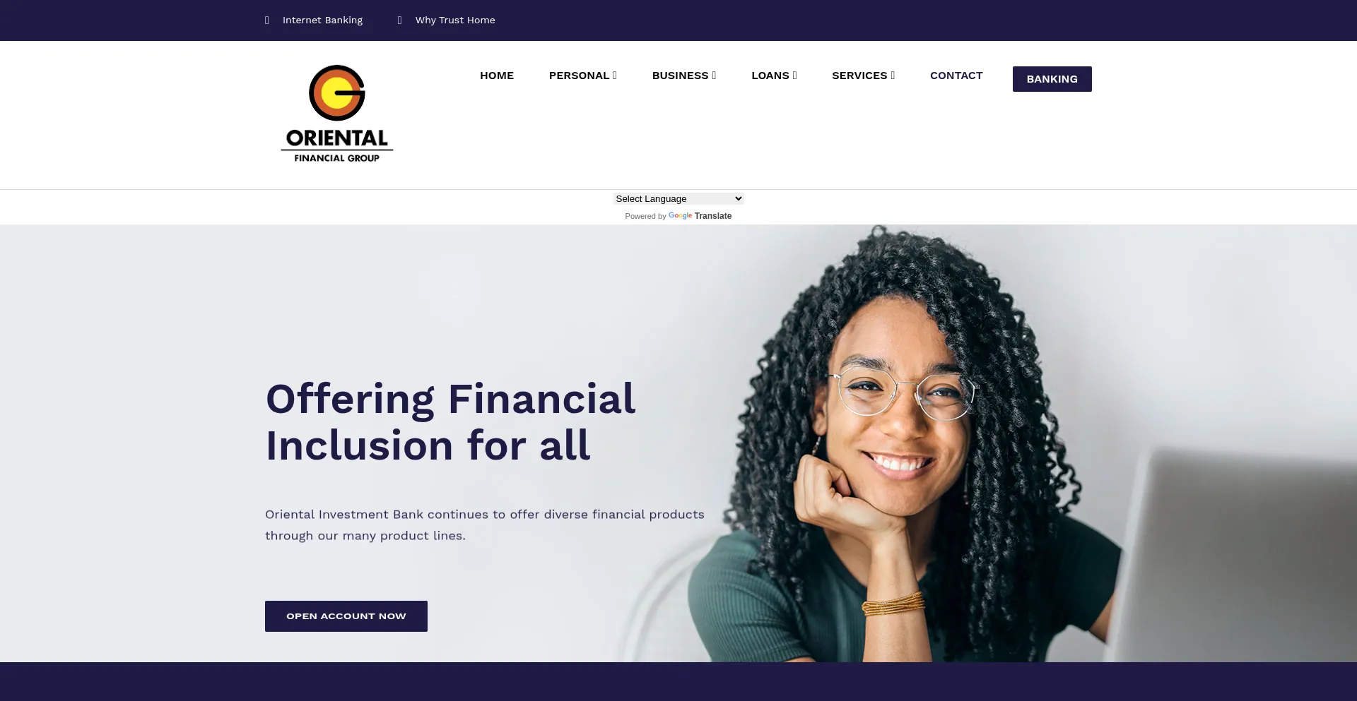 Website screenshot of Oibplc.com