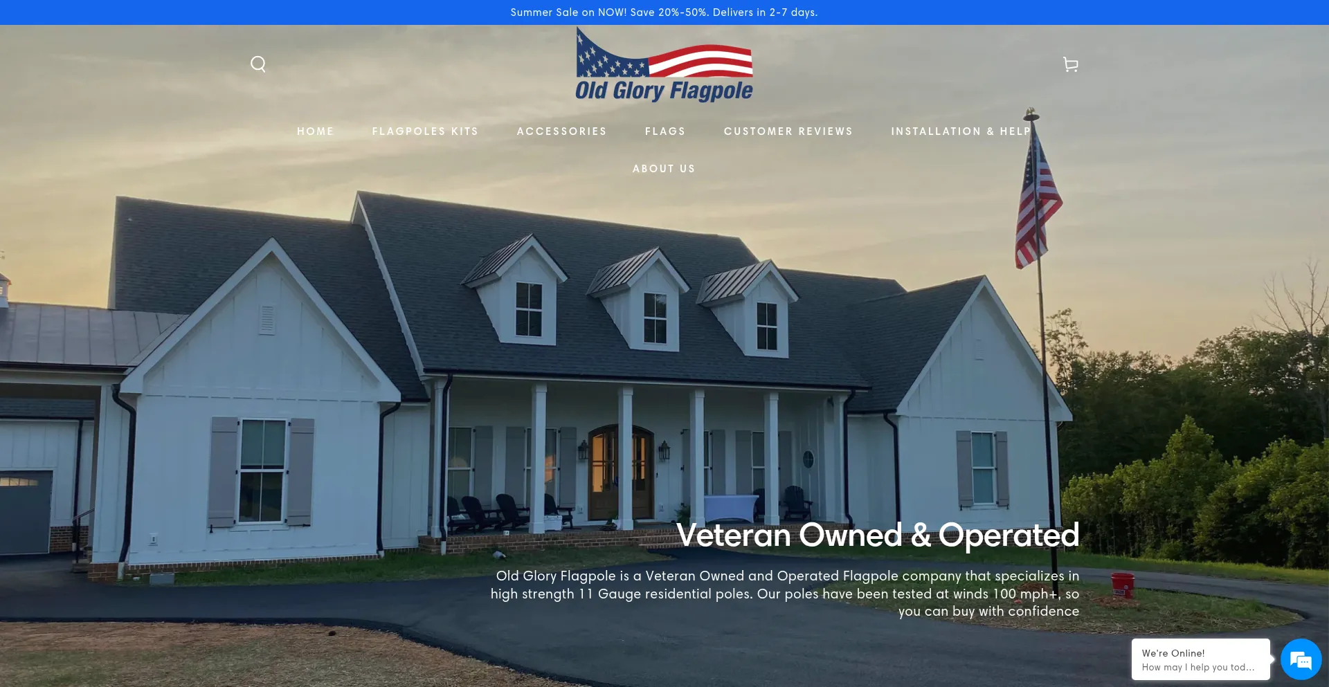 Website screenshot of Oldgloryshop.com