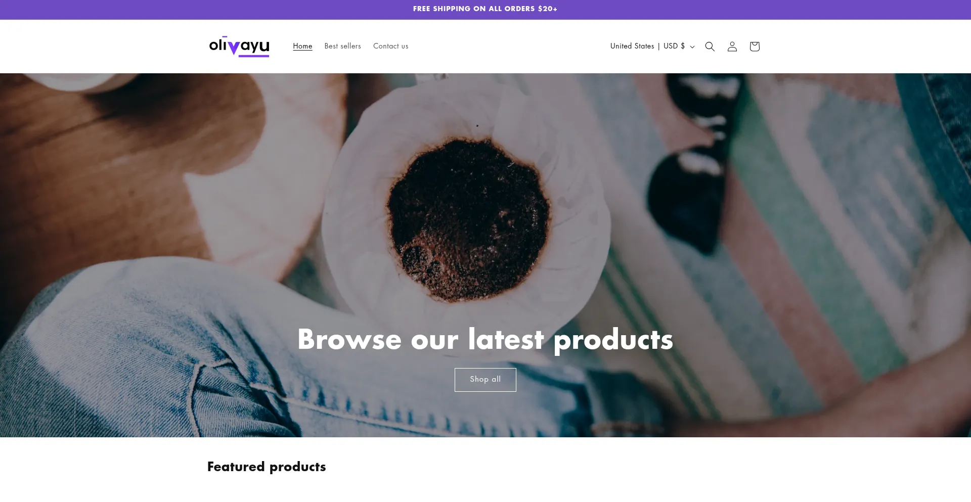 Website screenshot of Olivayu.com
