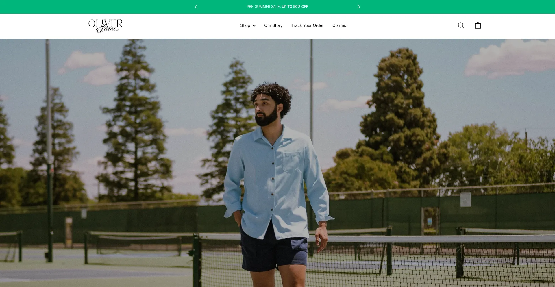 Website screenshot of Oliverjames-tailors.uk