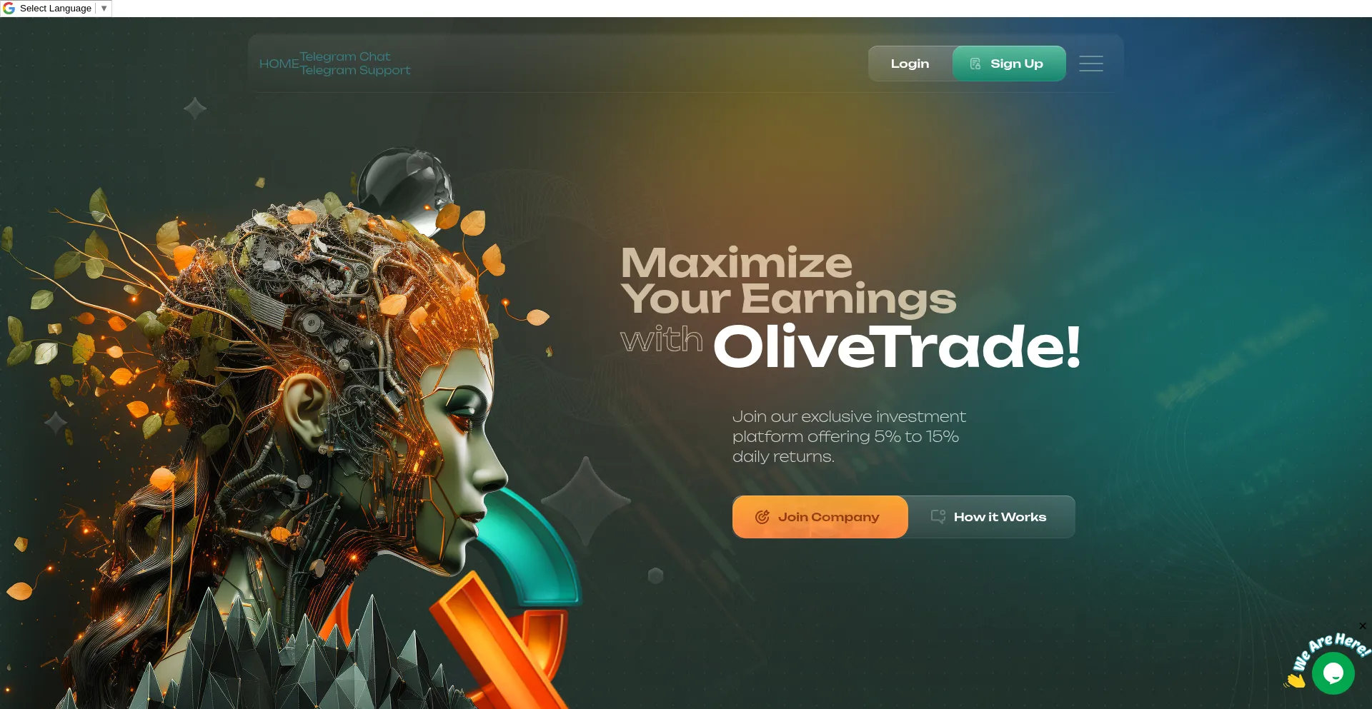 Website screenshot of Olivetrade.info