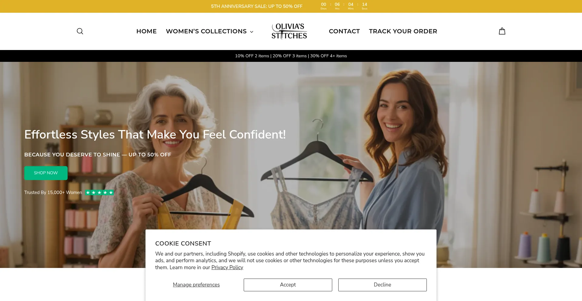 Website screenshot of Olivias-stitches.com