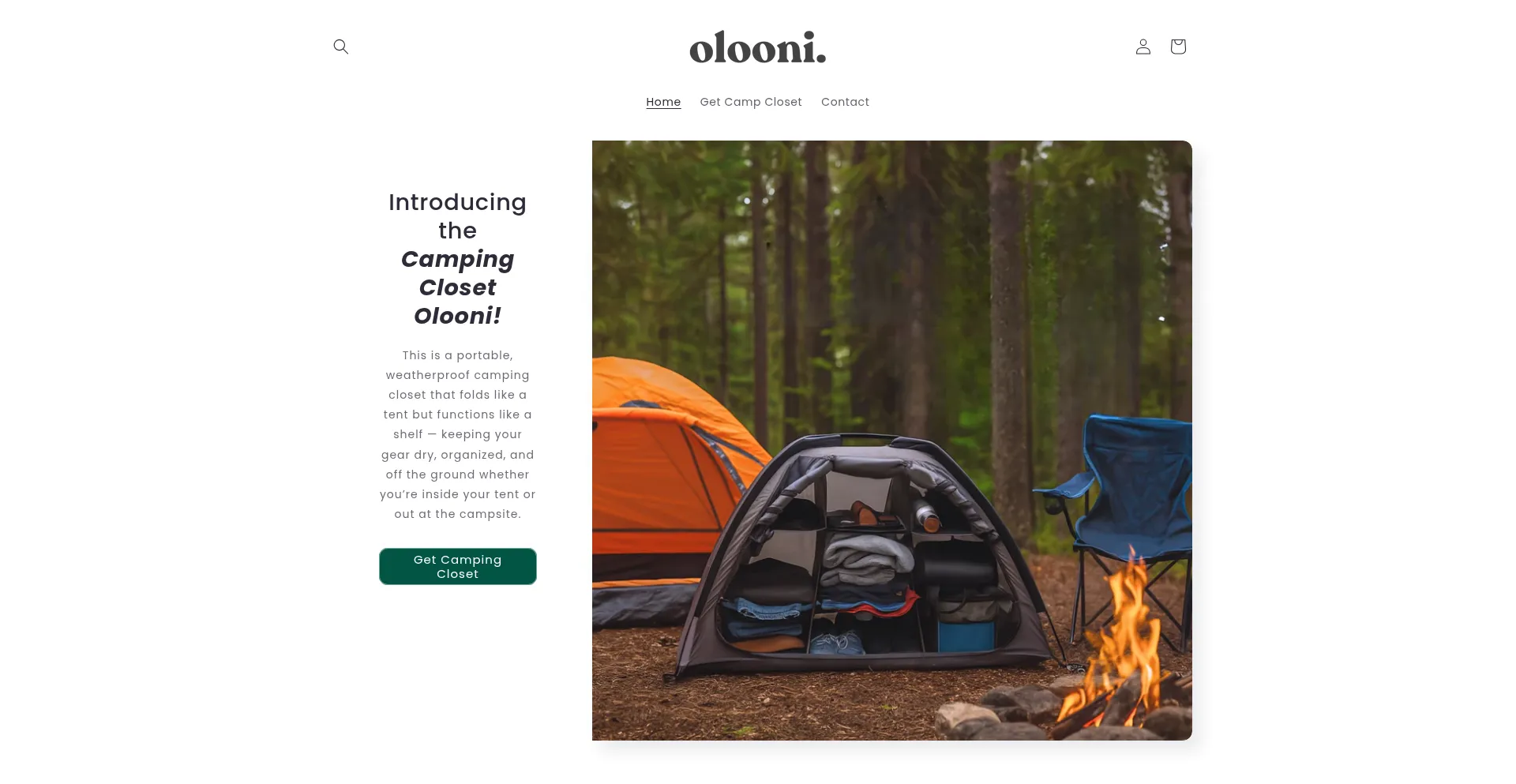 Website screenshot of Olooni.com