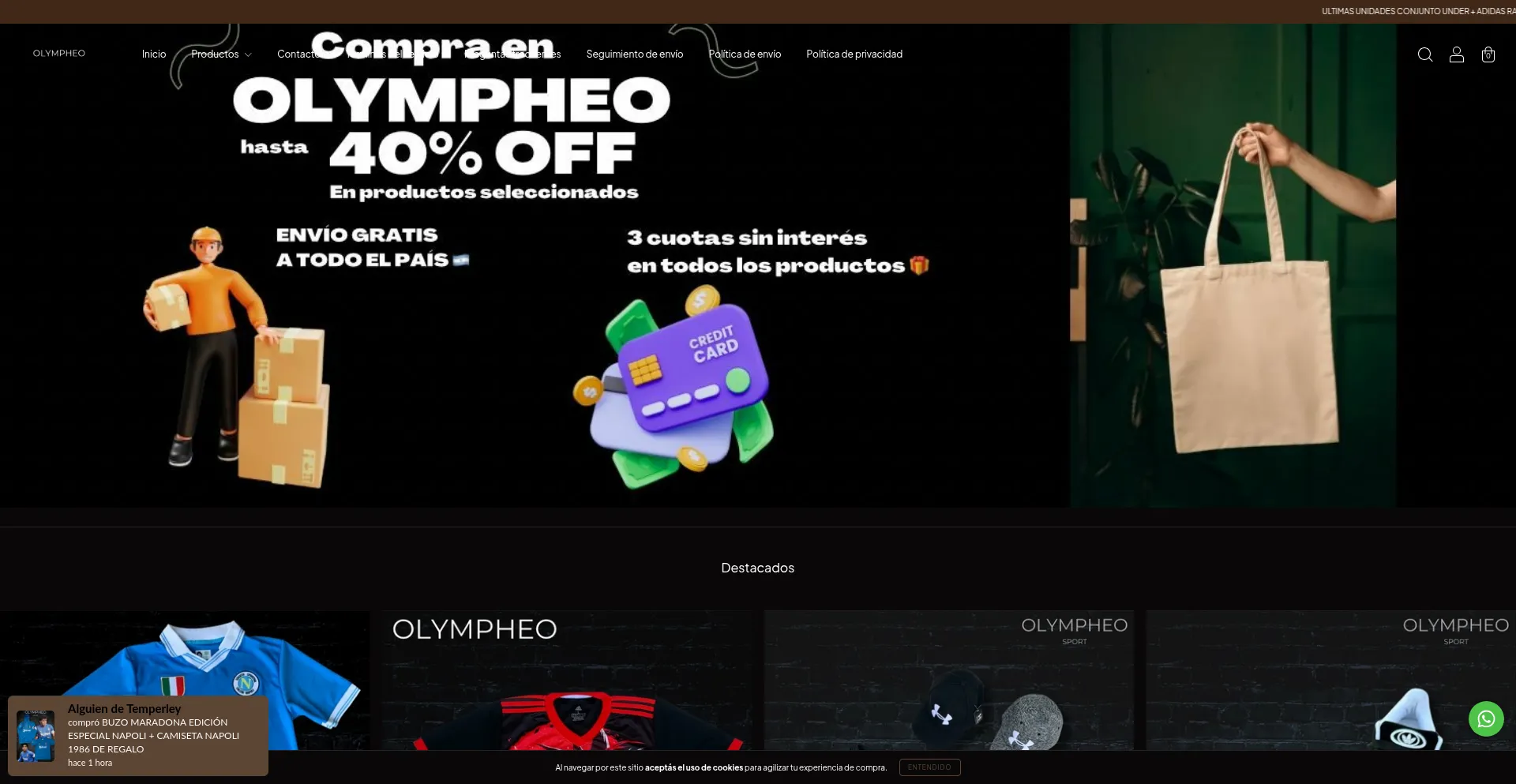 Website screenshot of Olympheo.com.ar