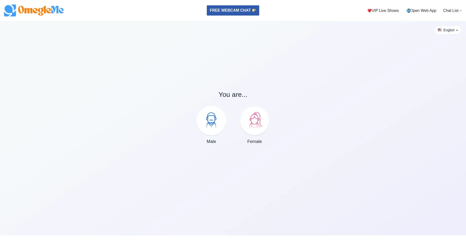 Website screenshot of Omegleme.com