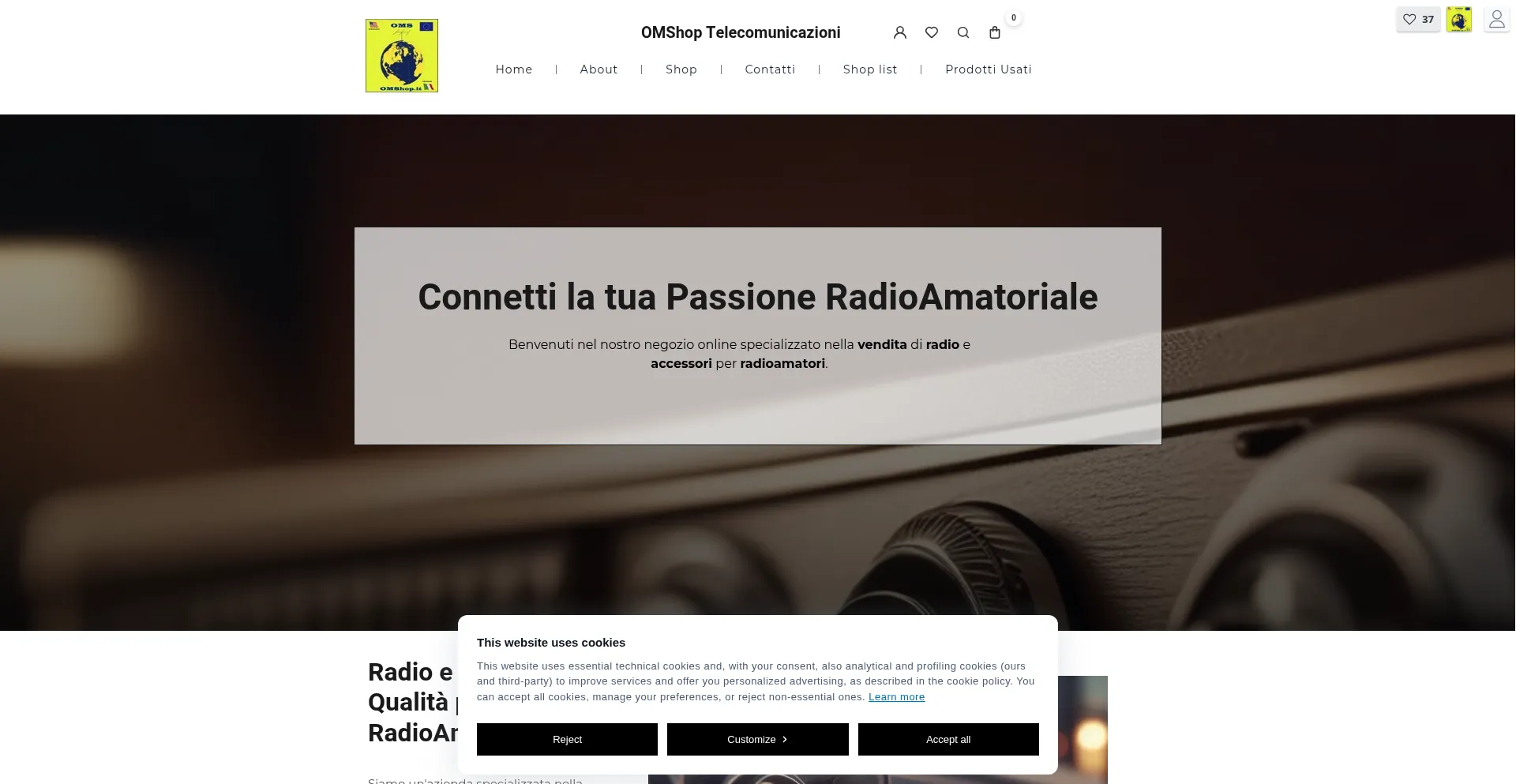 Website screenshot of Omshop.it