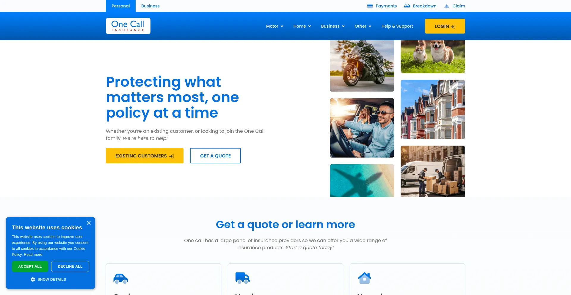 Onecallinsurance.co.uk Screenshot