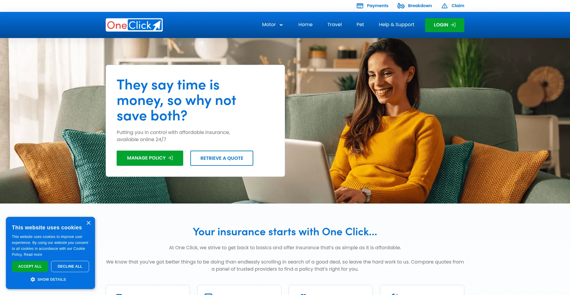 Oneclickdirect.co.uk Screenshot
