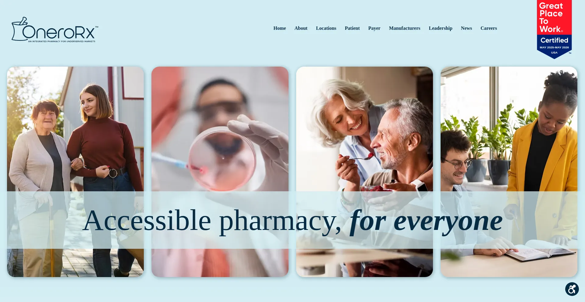 Website screenshot of Onerorx.com