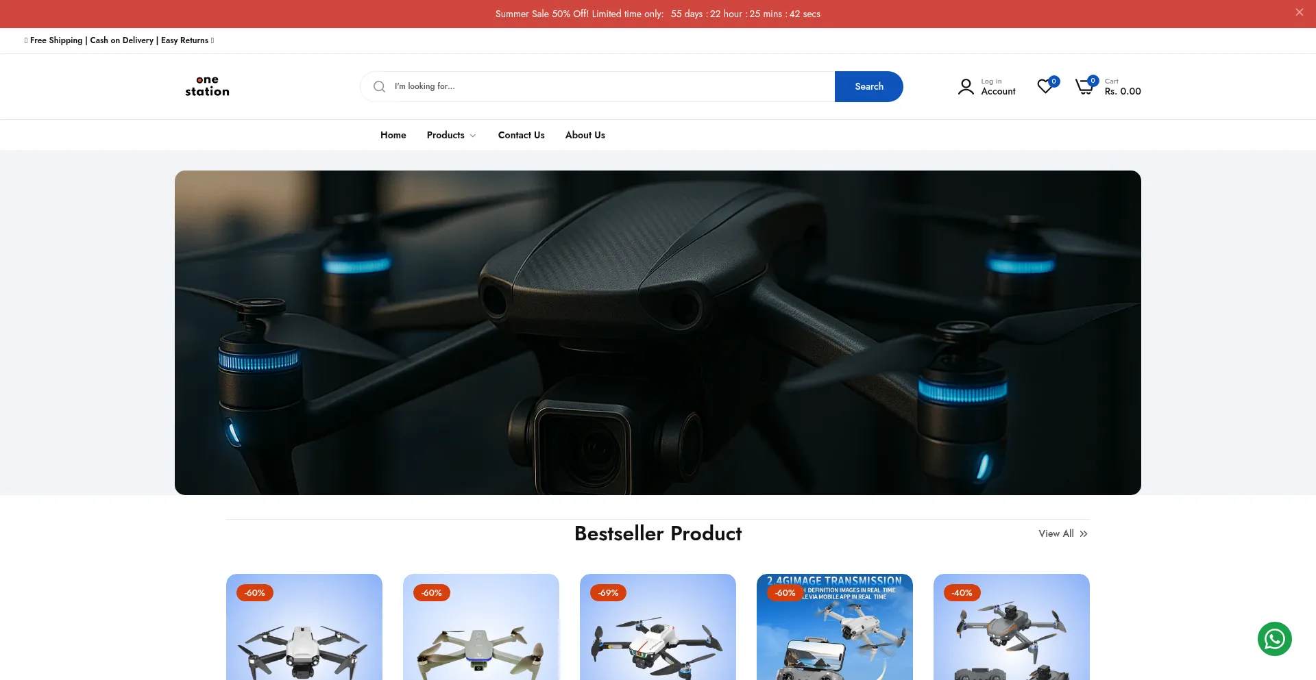Website screenshot of Onestation.in