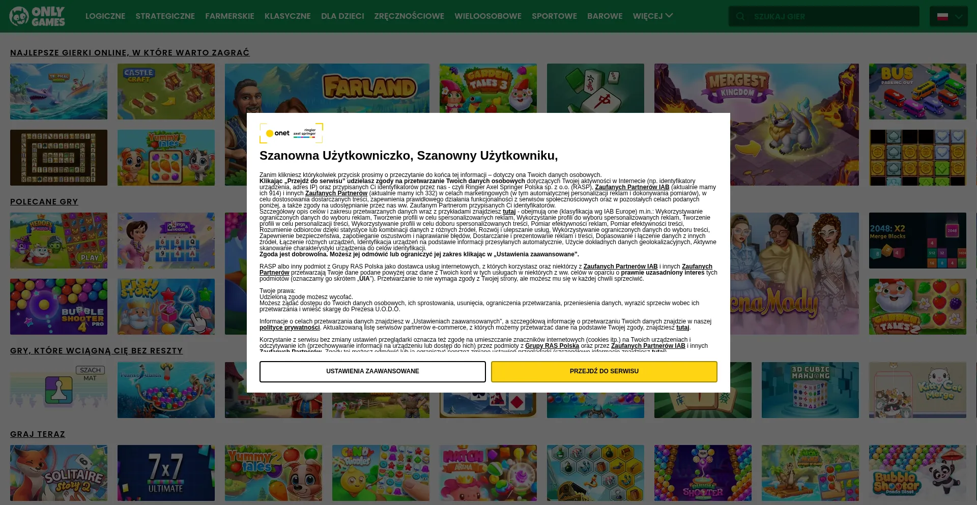 Website screenshot of Onlygames.io