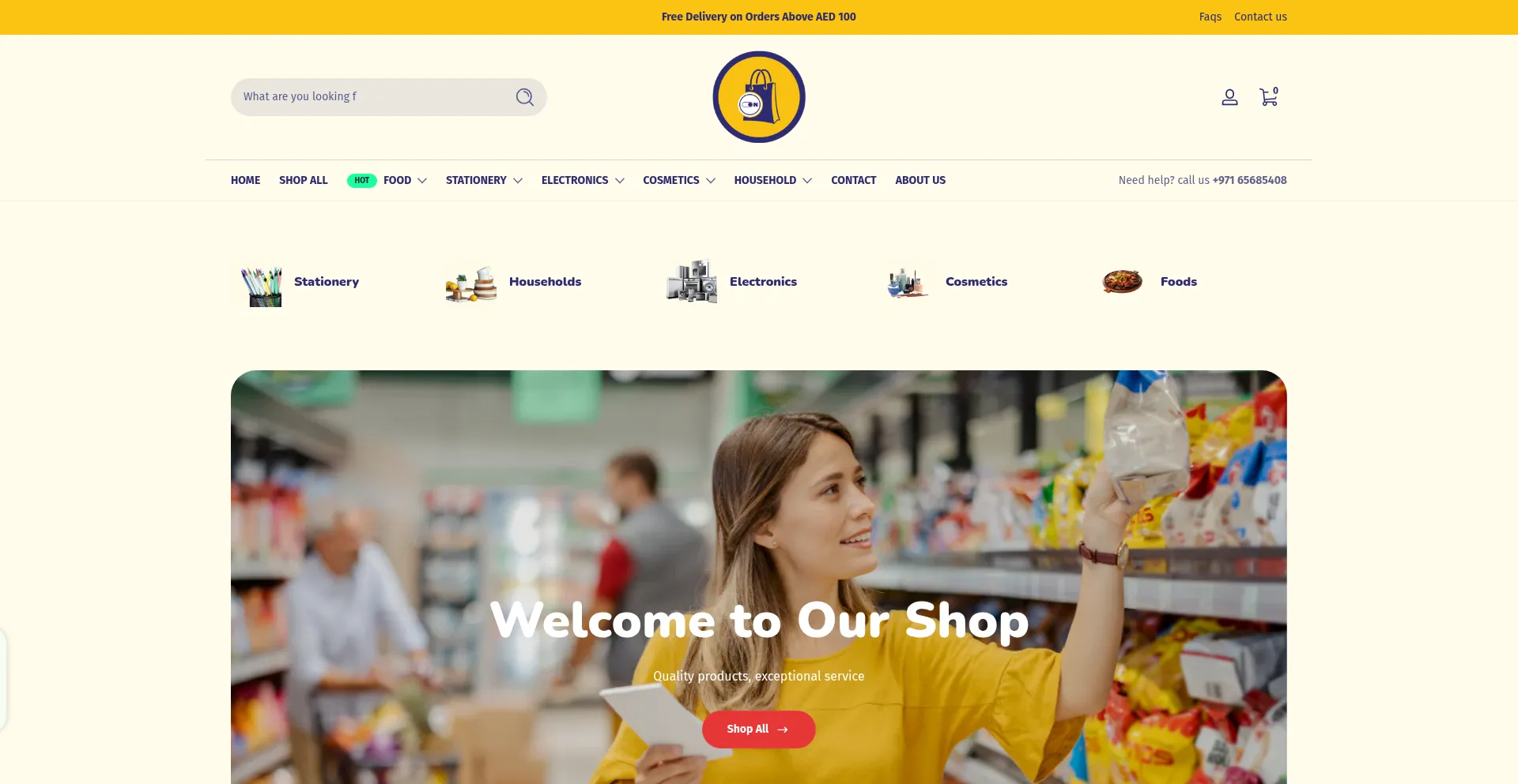 Website screenshot of Onmart.ae