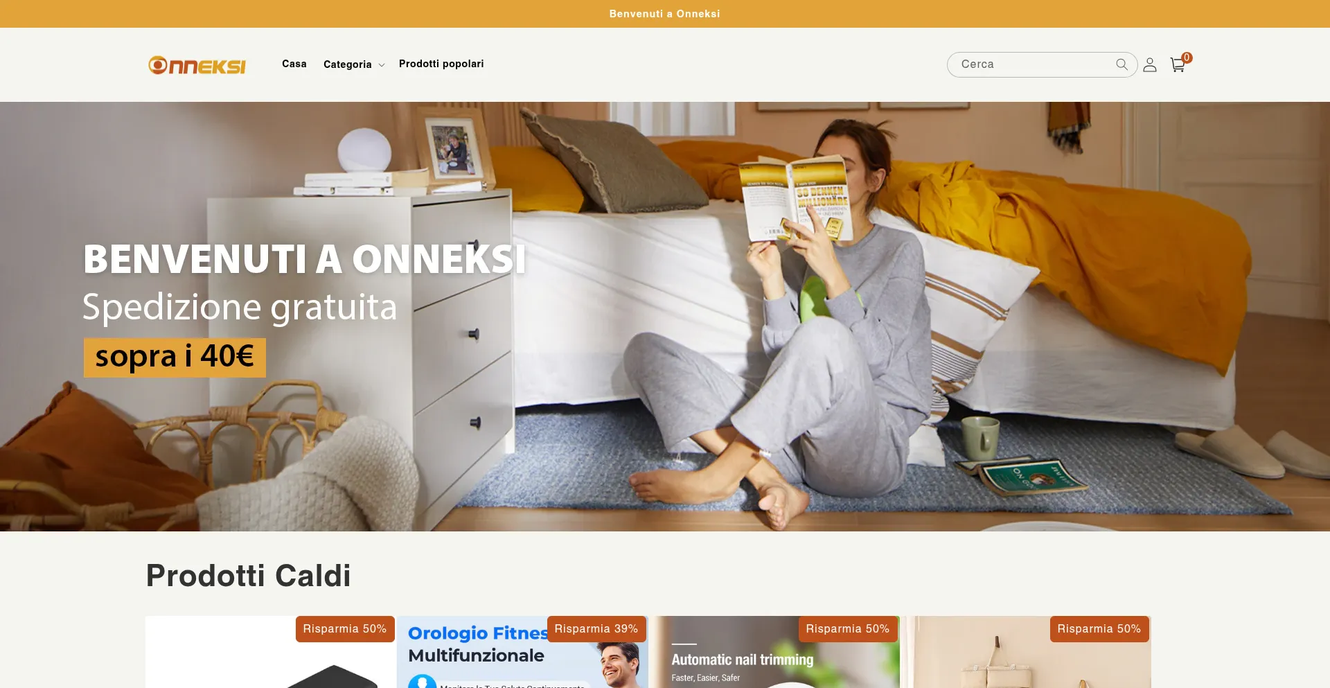 Website screenshot of Onneksi.com