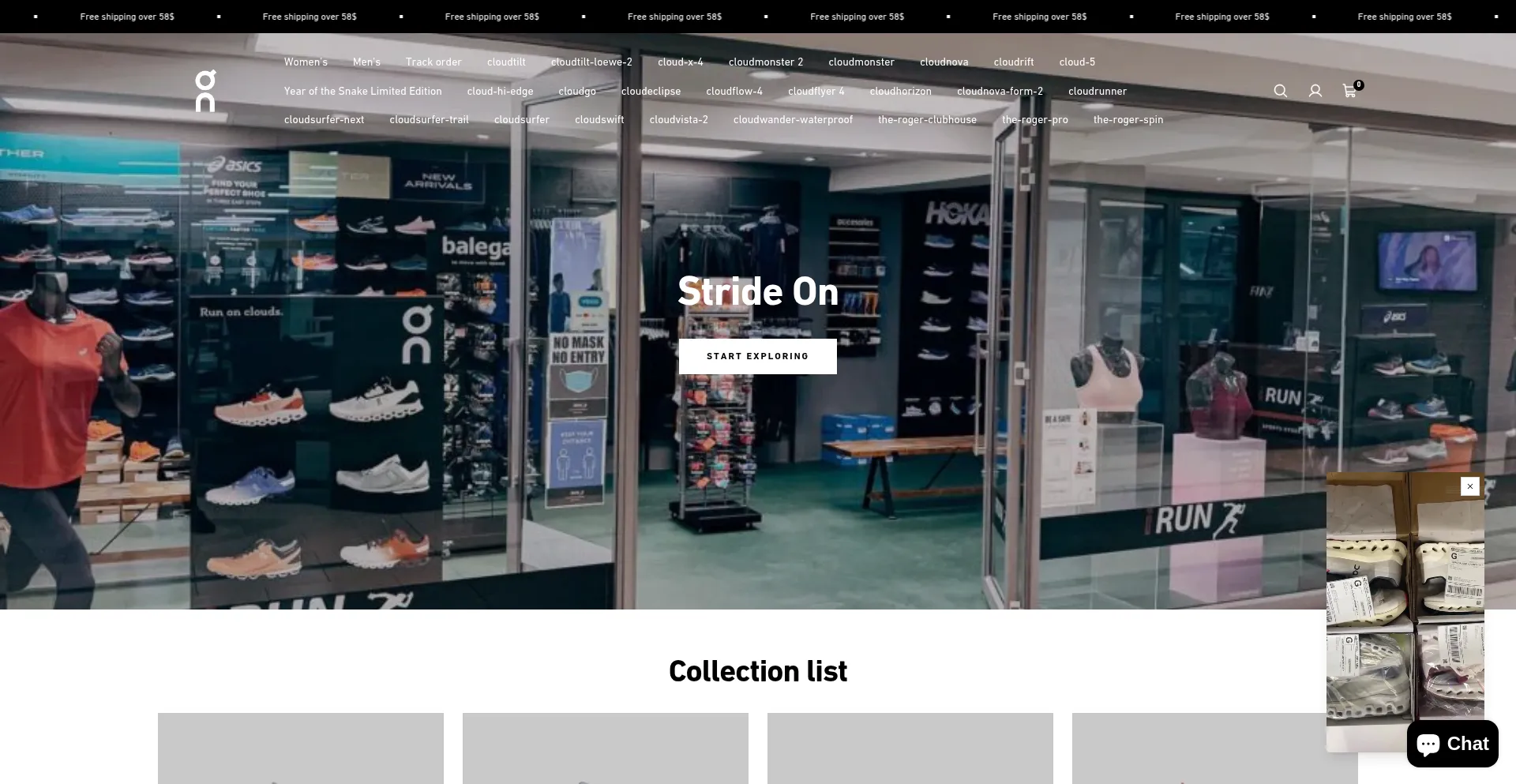 Website screenshot of Onsrunner.com
