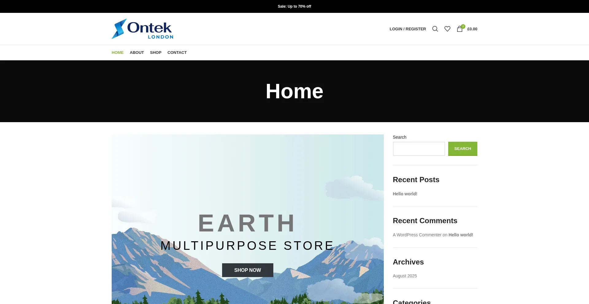 Website screenshot of Ontek-london.com