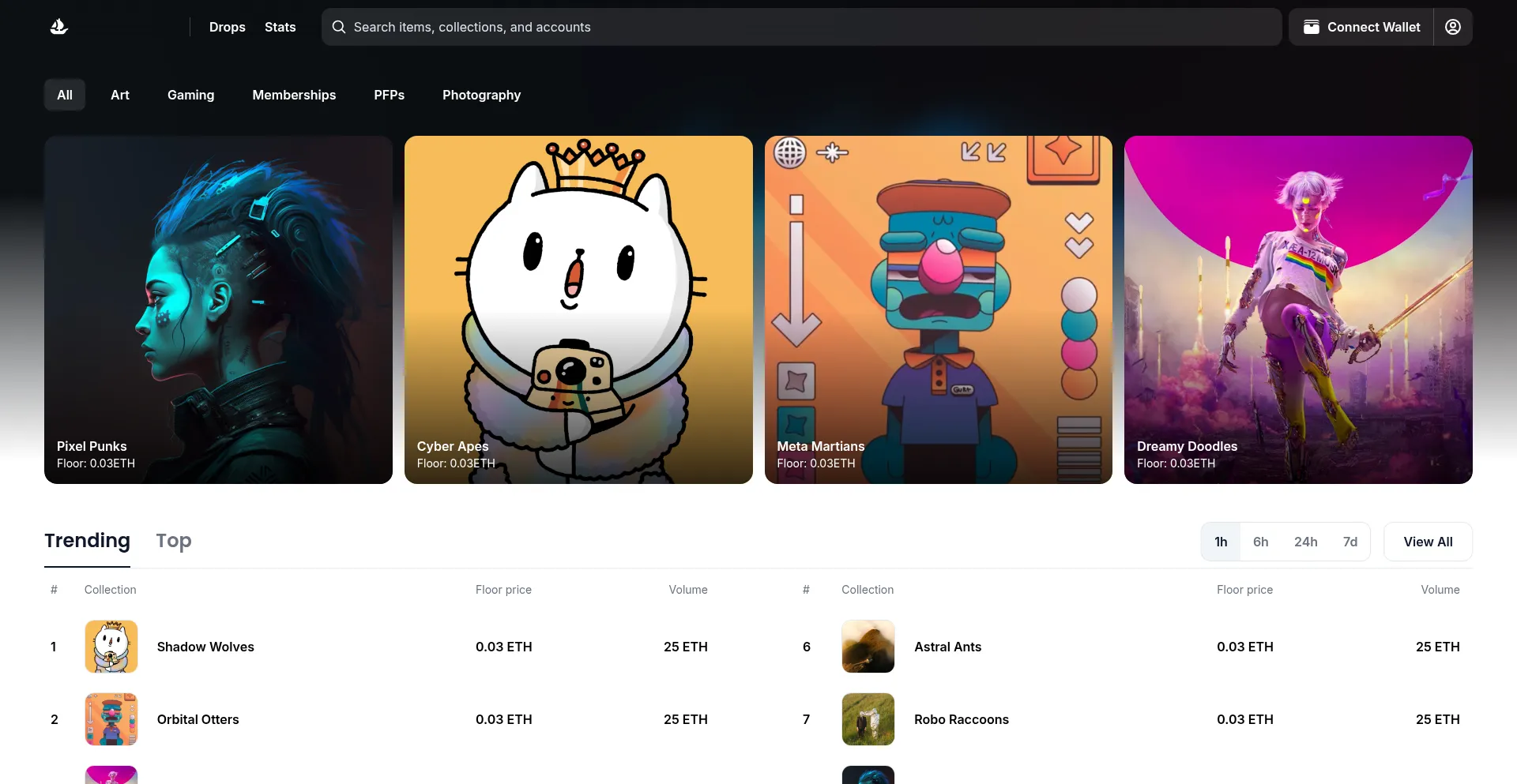 Website screenshot of Oopensea.online