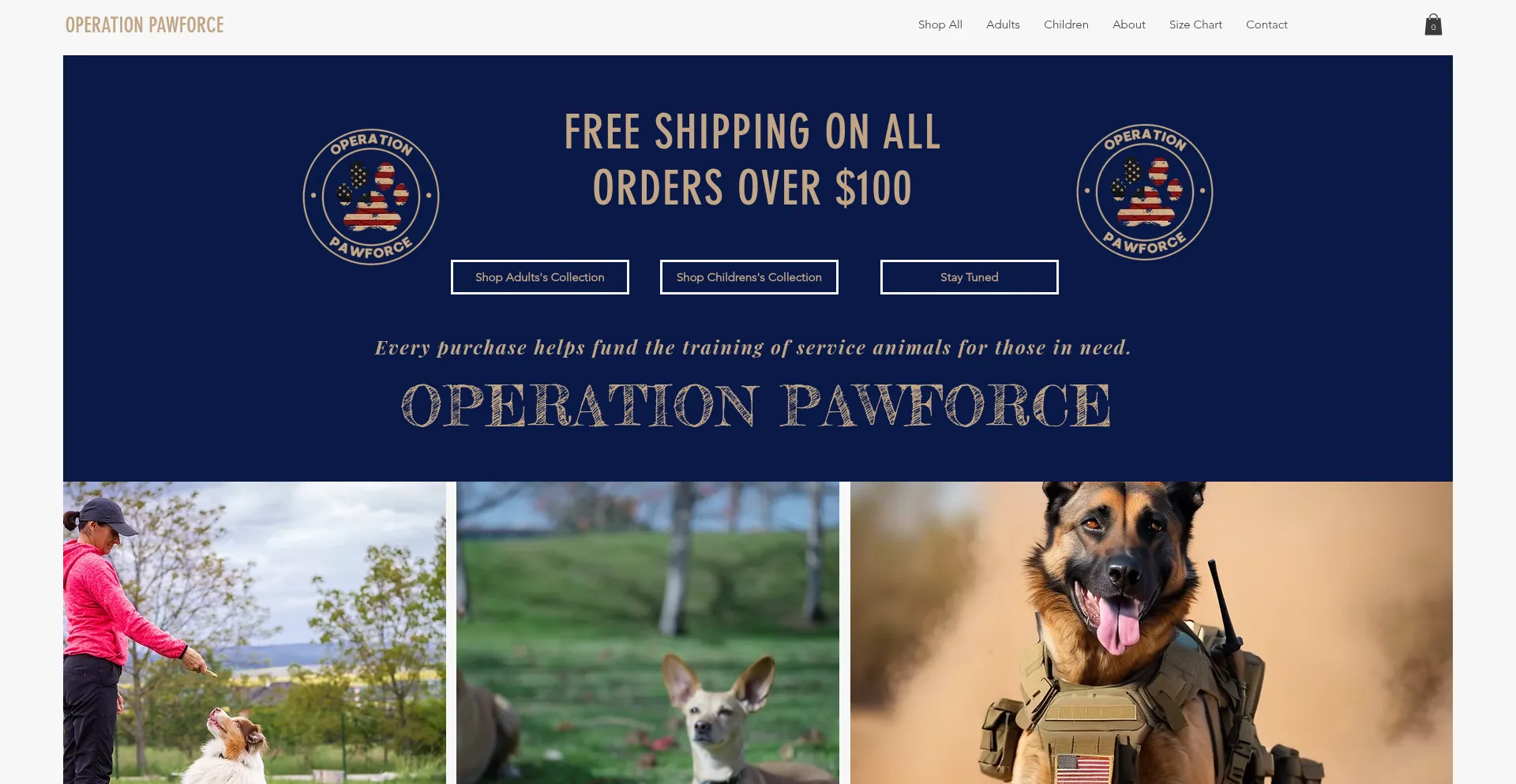 Website screenshot of Operationpawforce.com