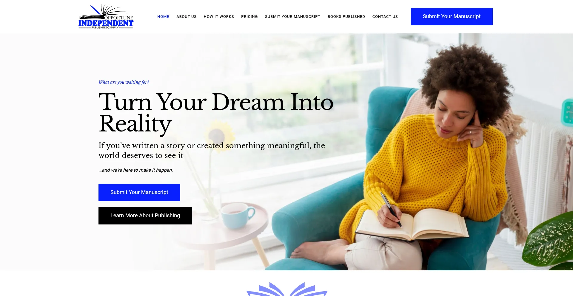 Website screenshot of Opportunepublishing.com