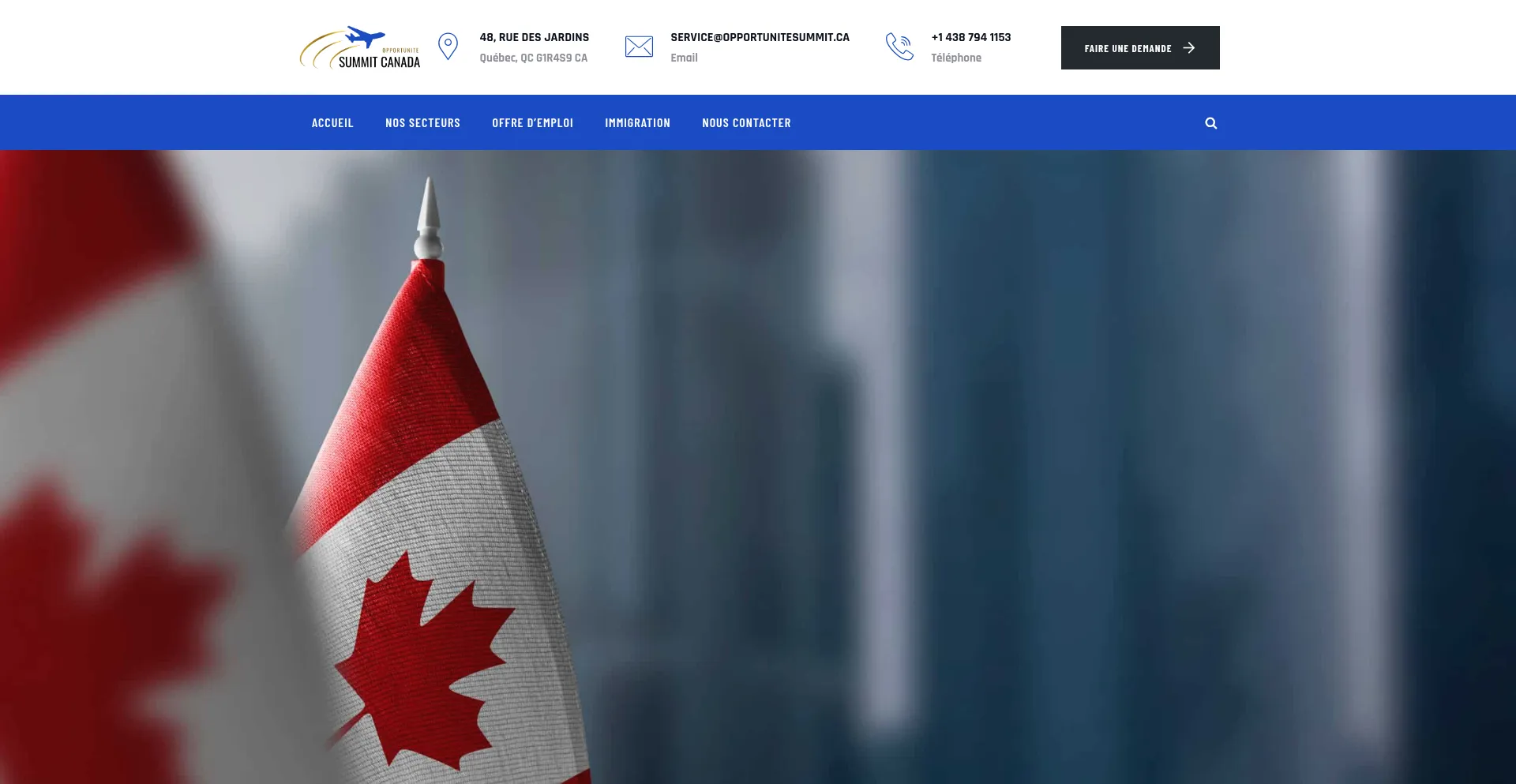 Website screenshot of Opportunitesummit.ca