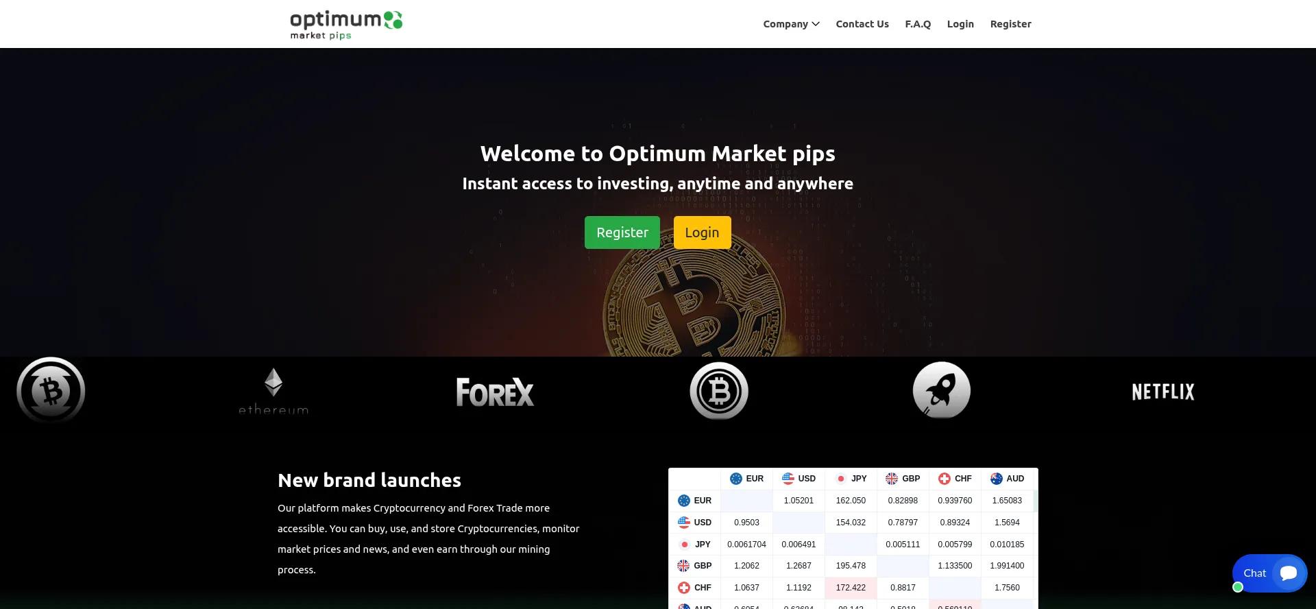 Website screenshot of Optimummarketpips.live