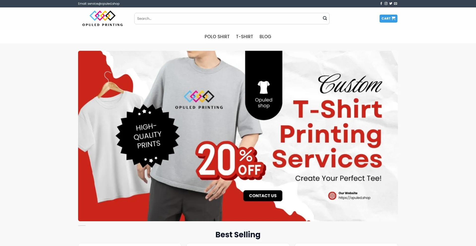 Website screenshot of Opuled.shop