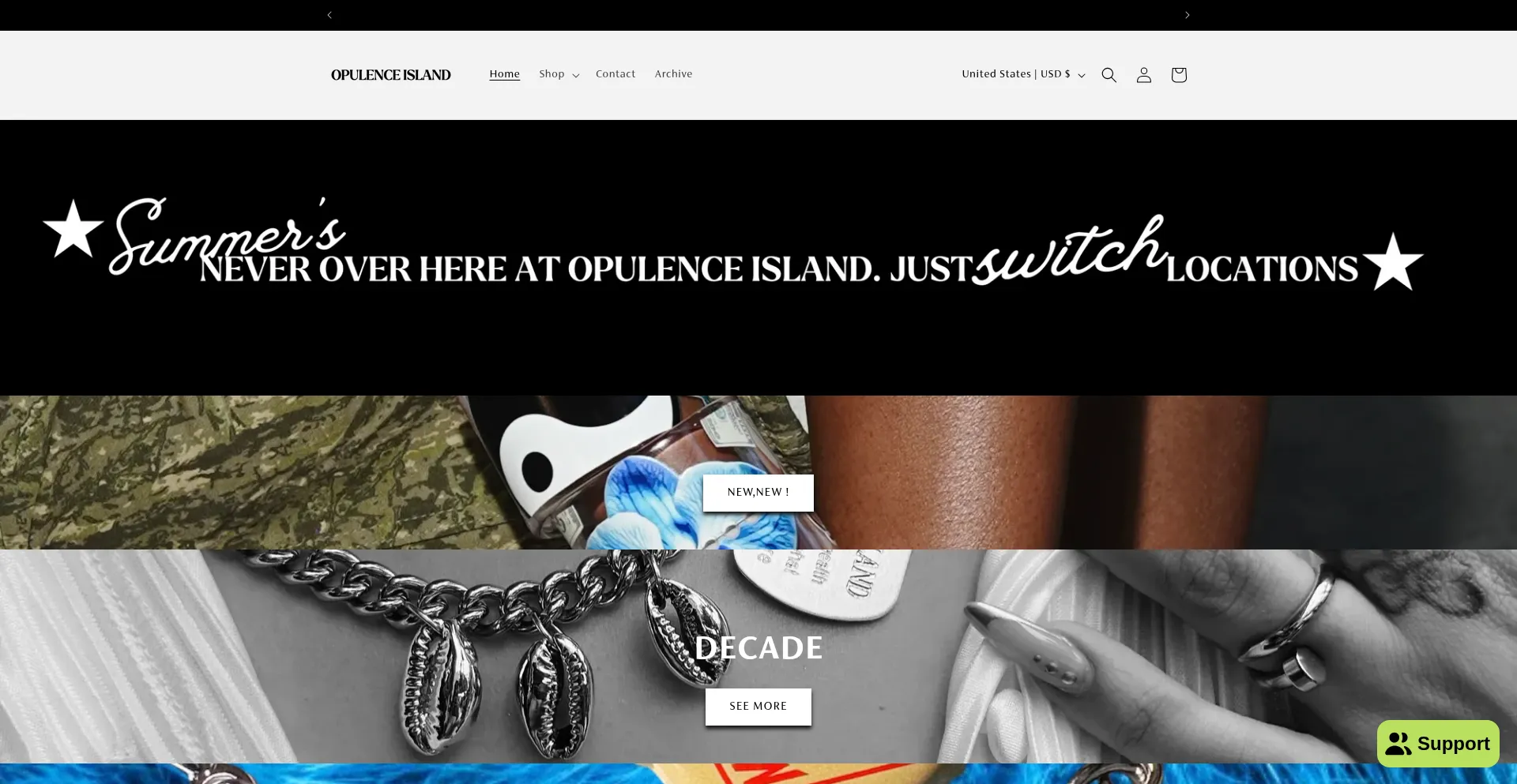 Website screenshot of Opulenceisland.com