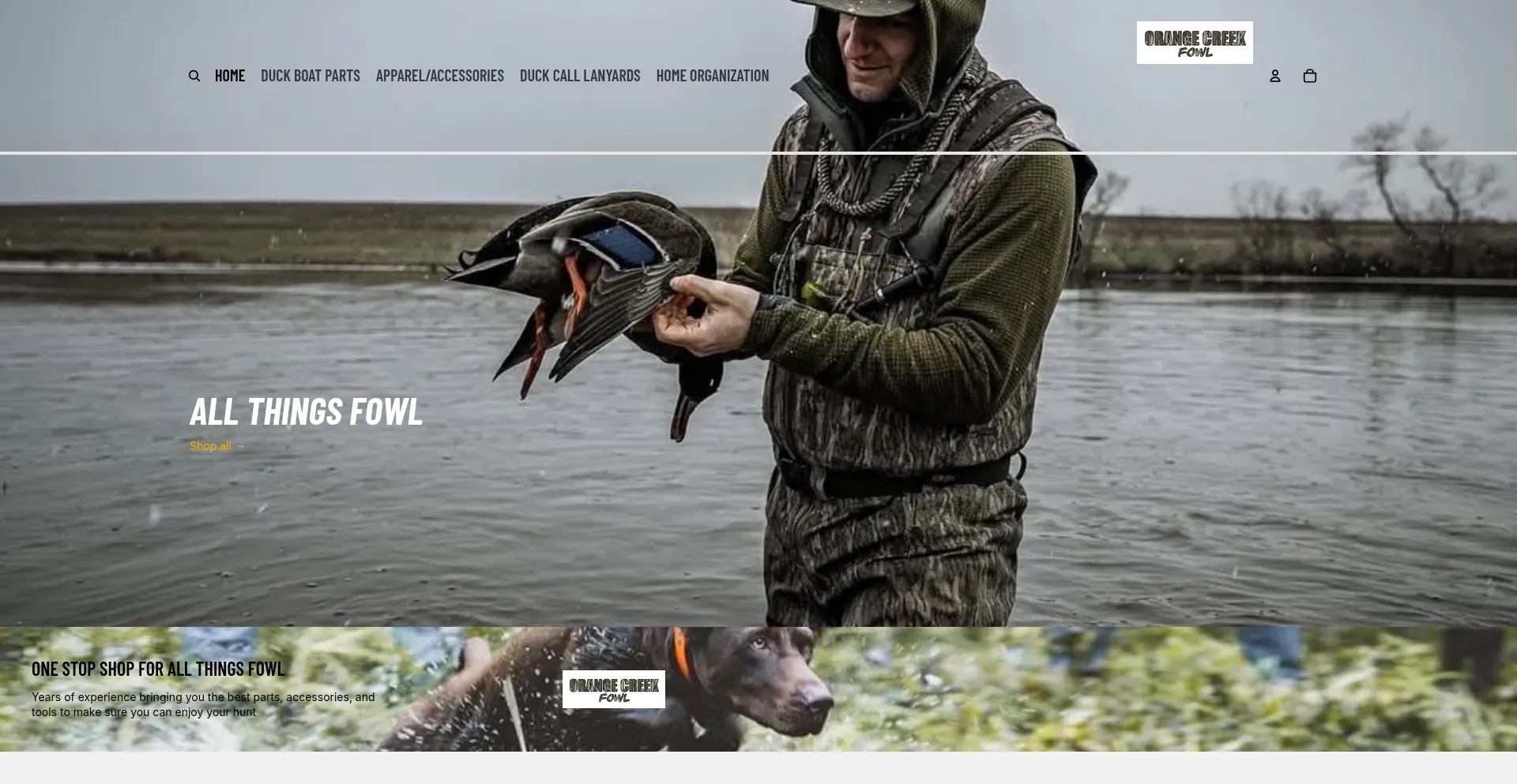 Website screenshot of Orangecreekfowl.myshopify.com