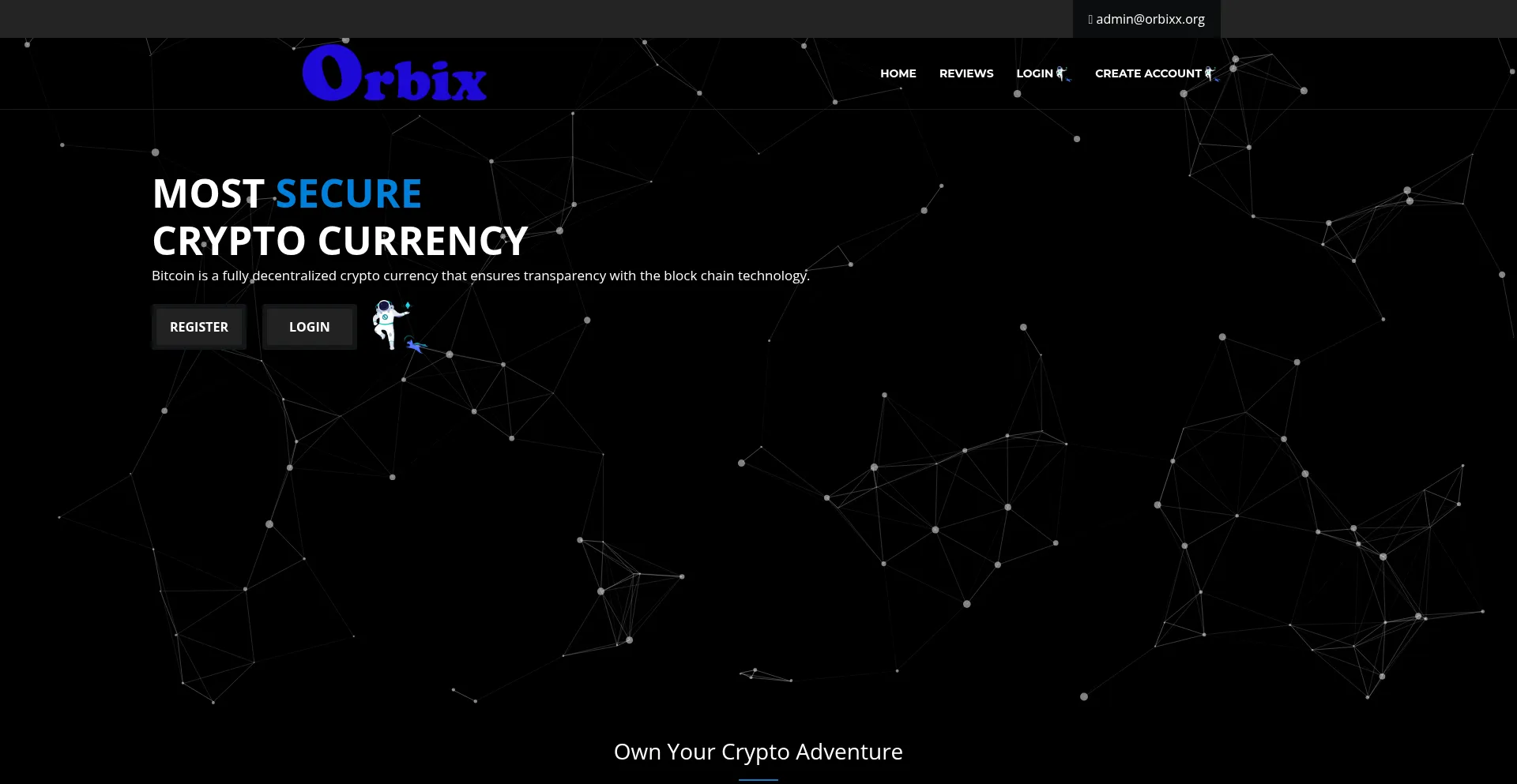 Website screenshot of Orbixx.org