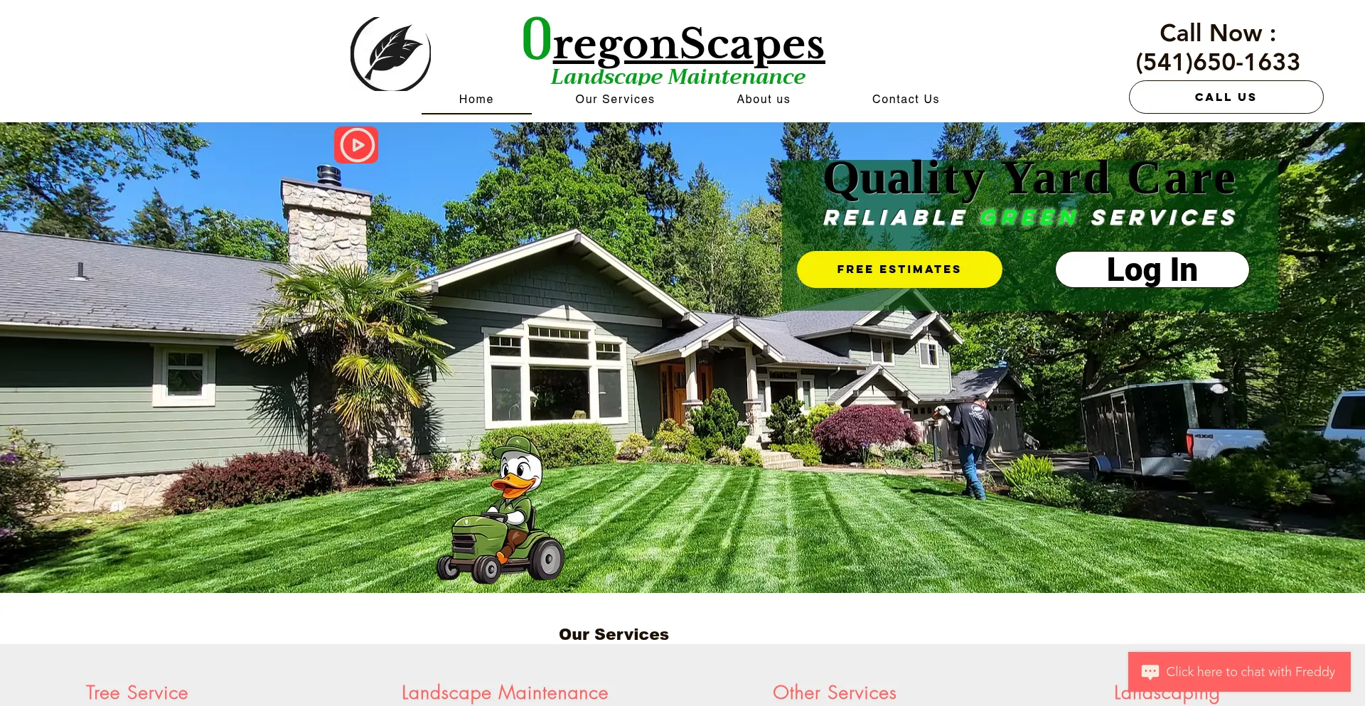 Website screenshot of Oregonscapes.com