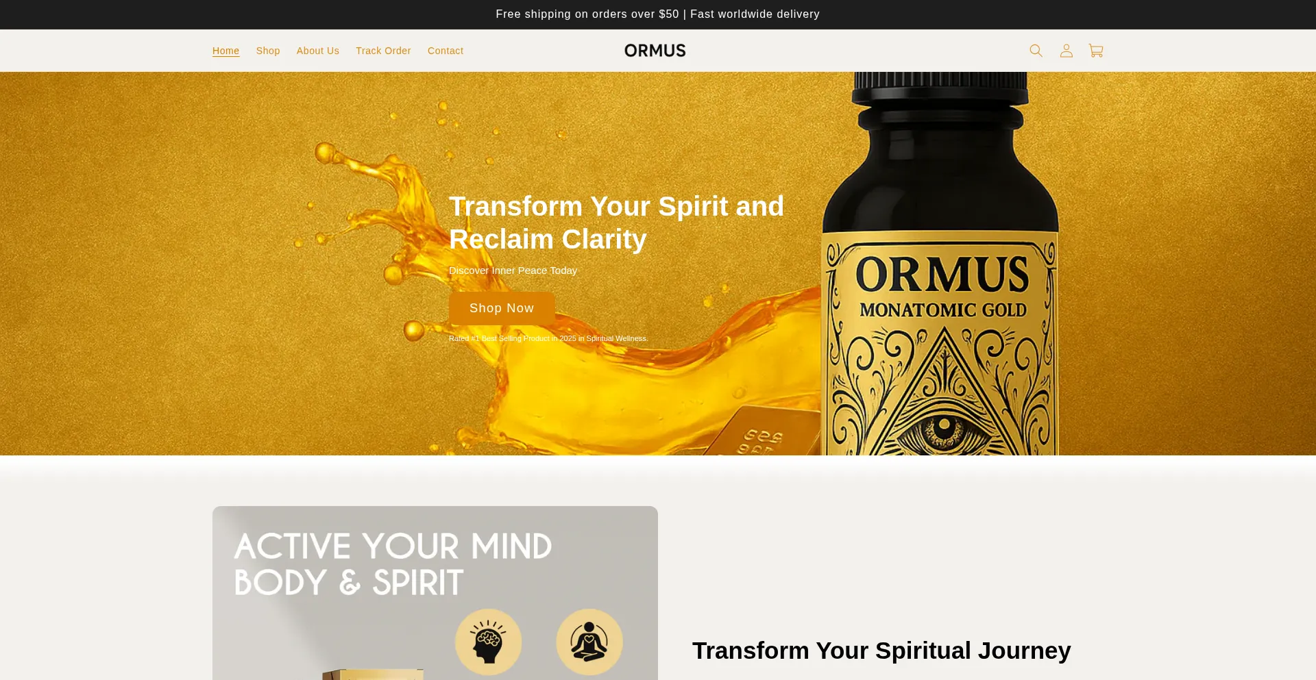 Website screenshot of Ormusgoldstore.com