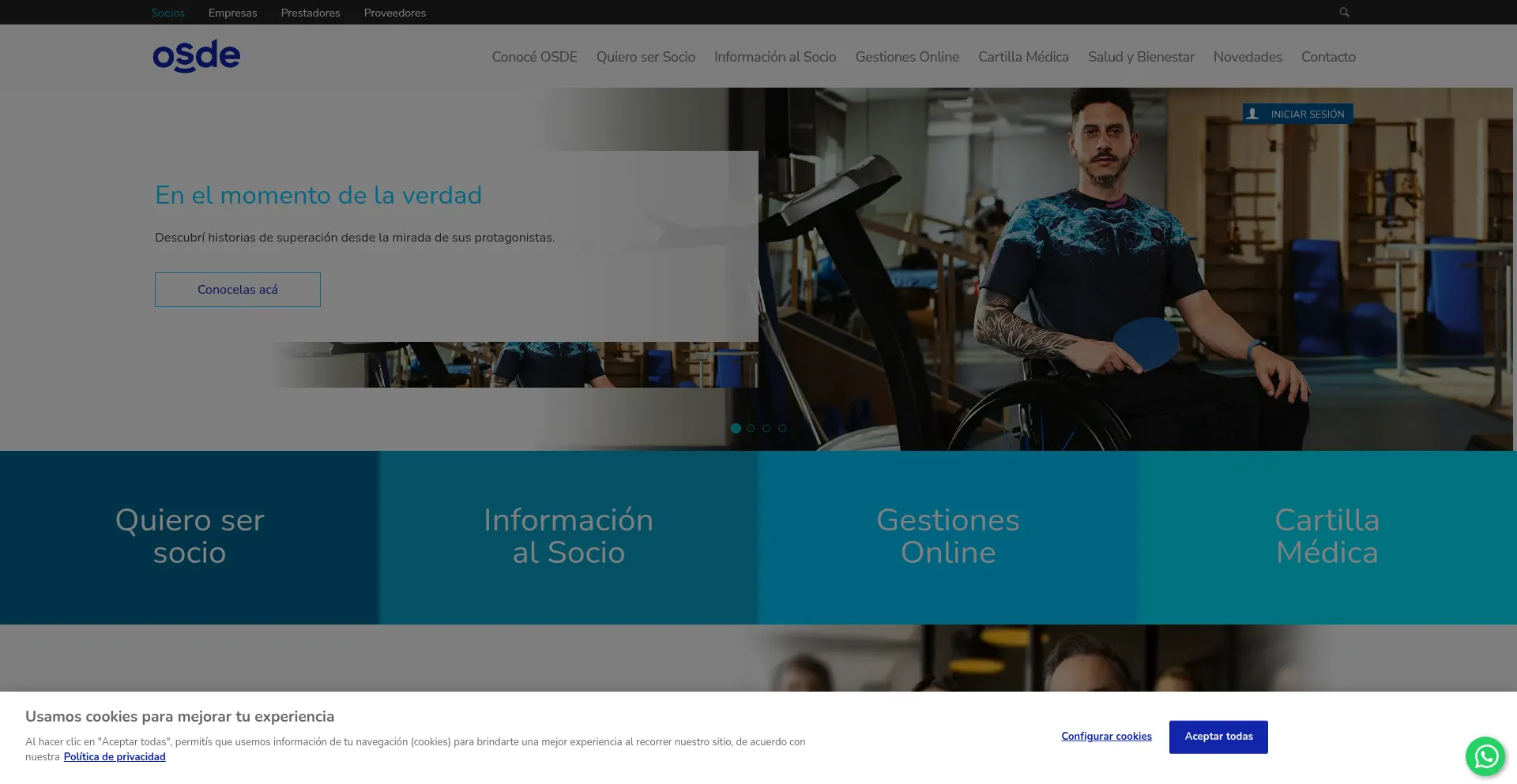 Website screenshot of Osde.com.ar