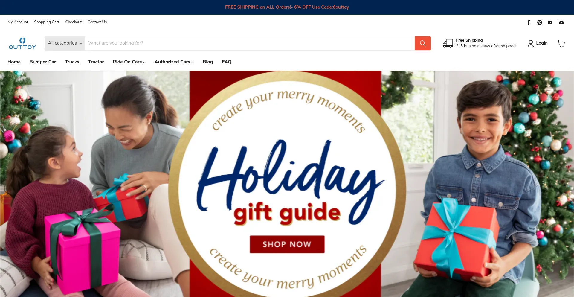 Website screenshot of Outtoystore.com