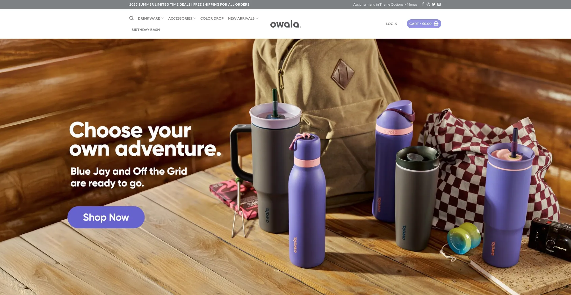 Website screenshot of Owdrinklife.com